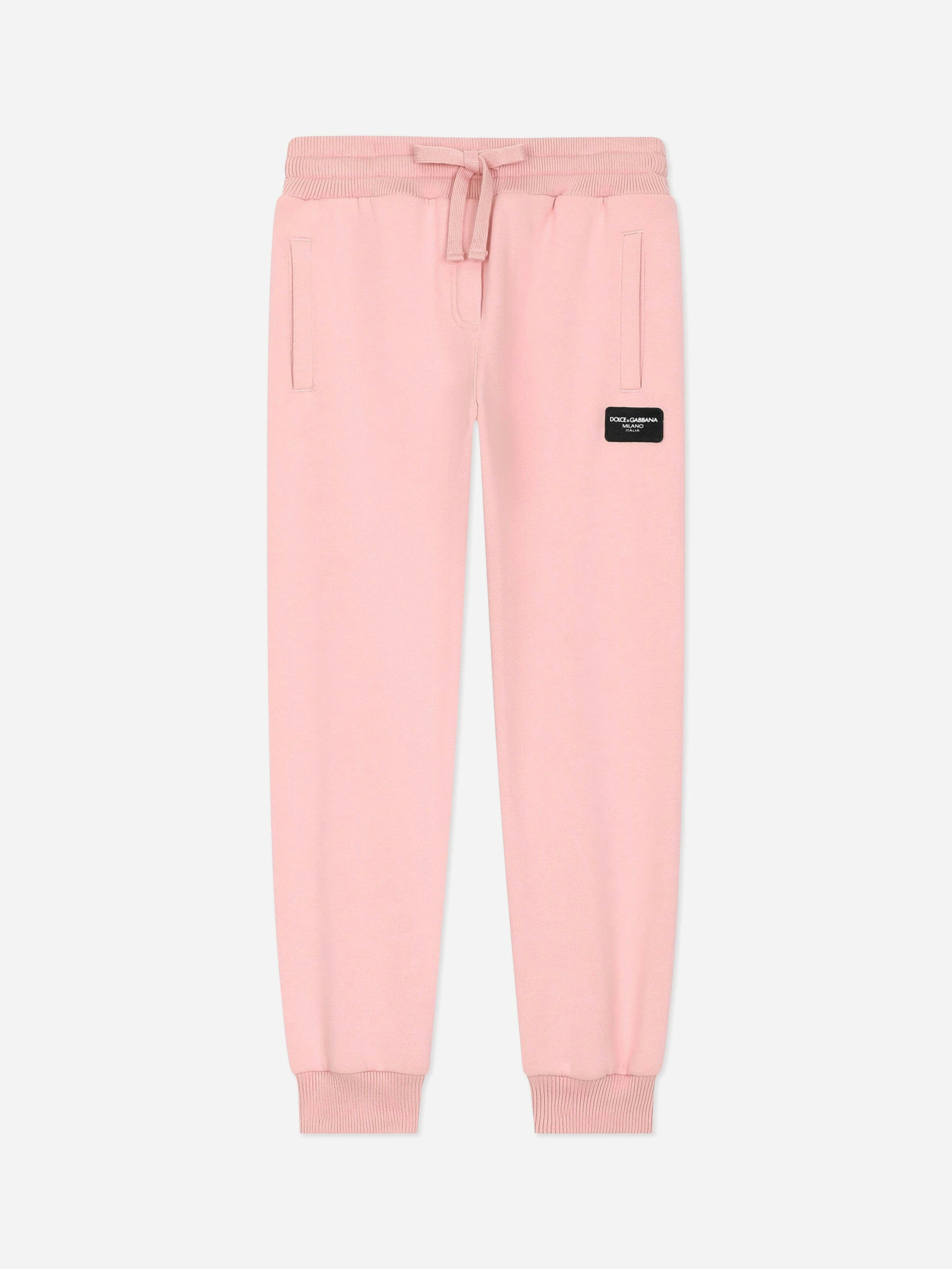 Dolce & Gabbana Kids Girls Pink Dolce & Gabbana Logo Joggers In - 6 Yrs