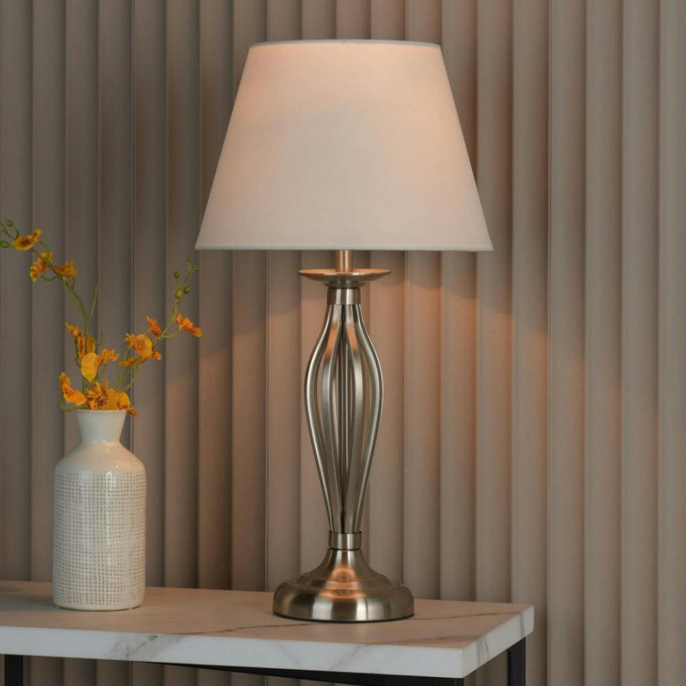 Rackhams Light Miranda Satin Chrome Table Lamp
