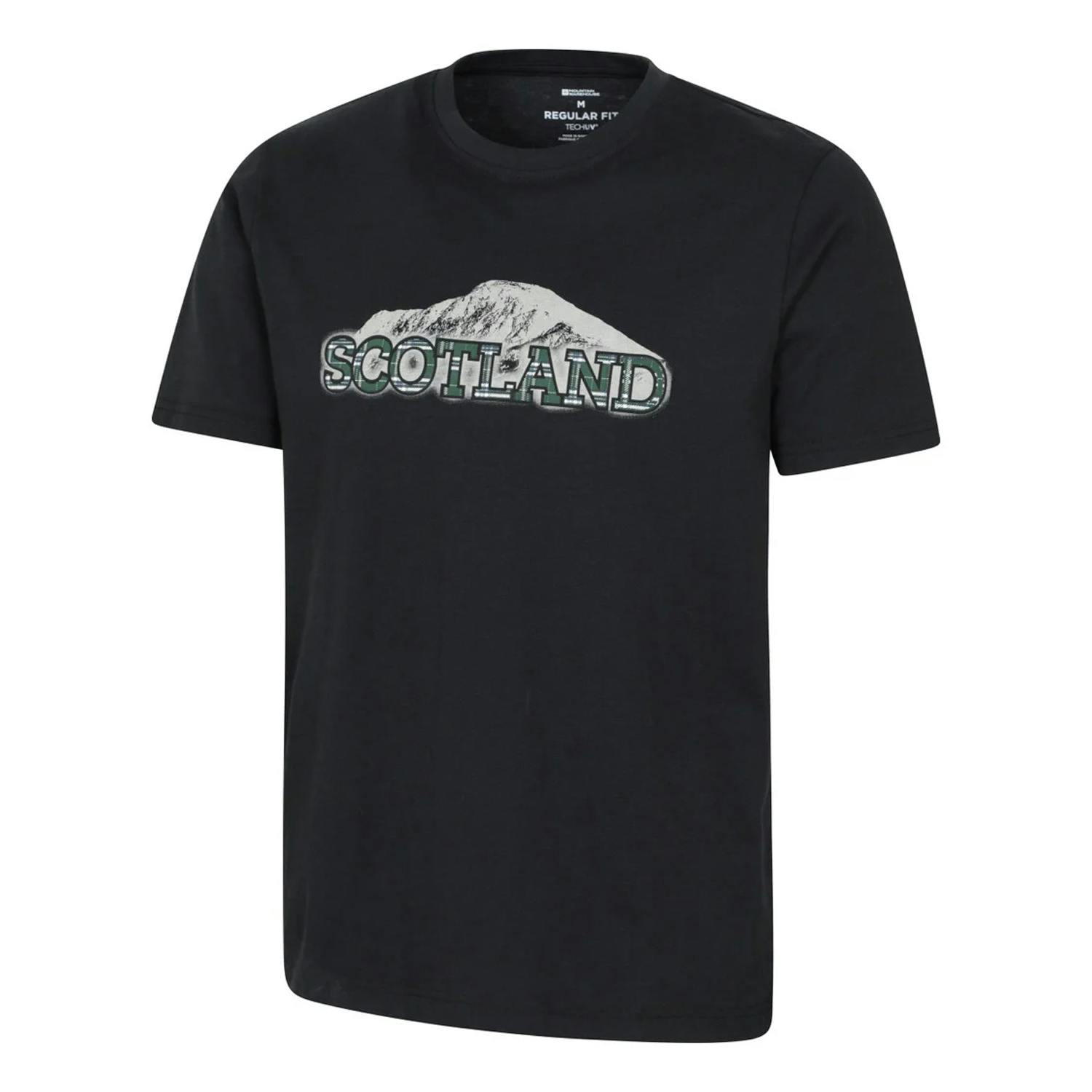 Mountain Warehouse Men's Black Scotland Short-Sleeved T-Shirt - Xxl - 95% Organic Cotton/5% Viscose