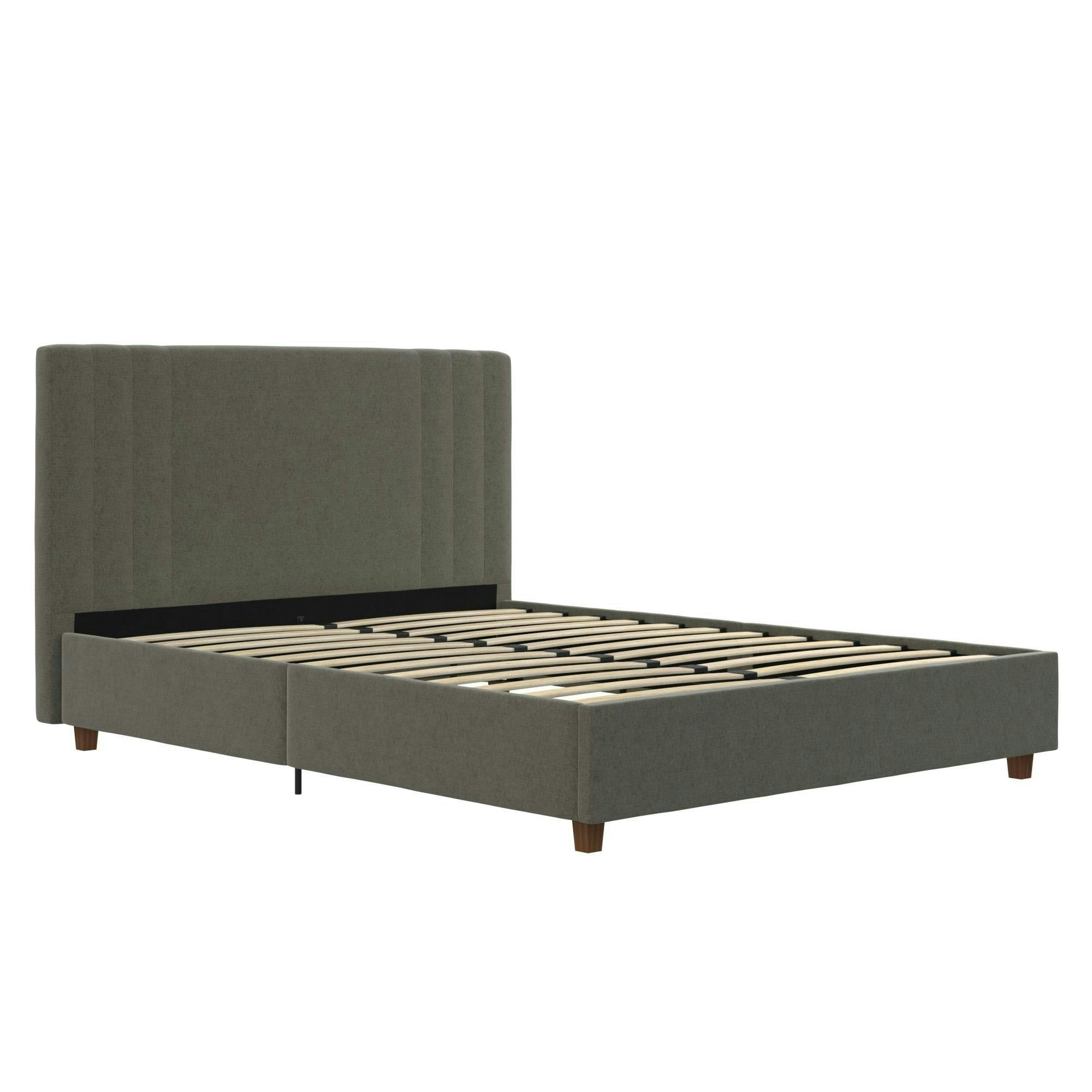 Rackhams Light/Grey Charis Upholstered Bed Fabric - Double