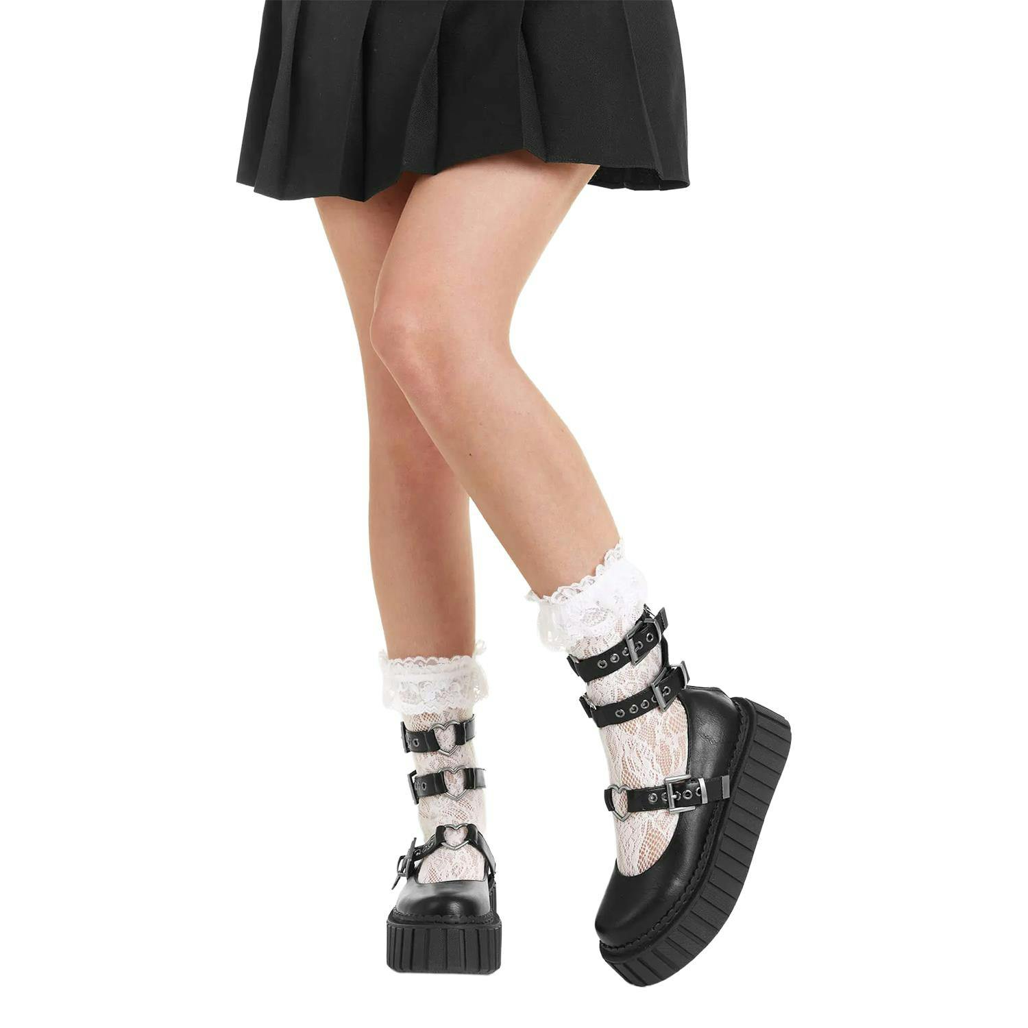 Lamoda Dark/Black Hologram Blackpu Chunky Creeper Boots Platform Gothic Punk Style - Uk3
