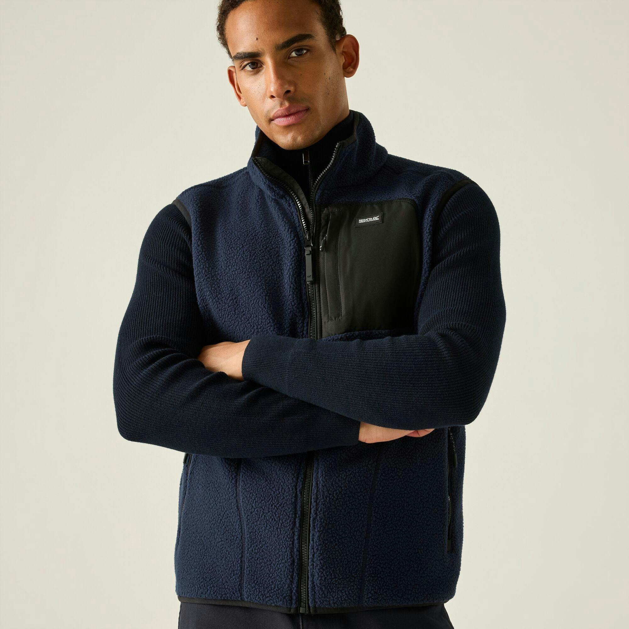 Regatta Men's Frankie Borg Body Warmer in Navy, XXL Fleece Gilet with Full Zip and Chest Pocket - Image 3