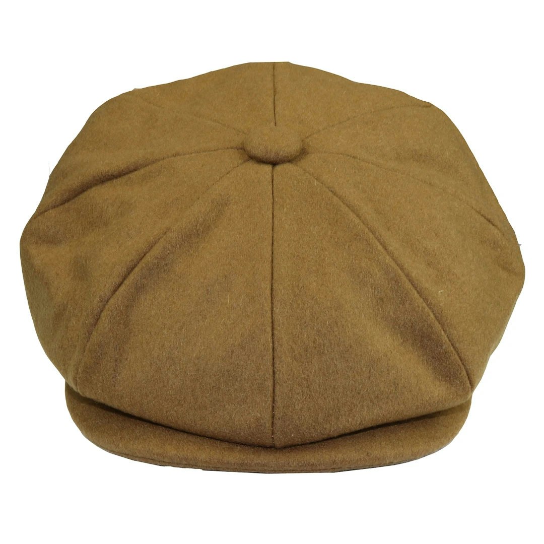 King Ice Men's Tweed Newsboy Newsboy Cap - Camel - Medium