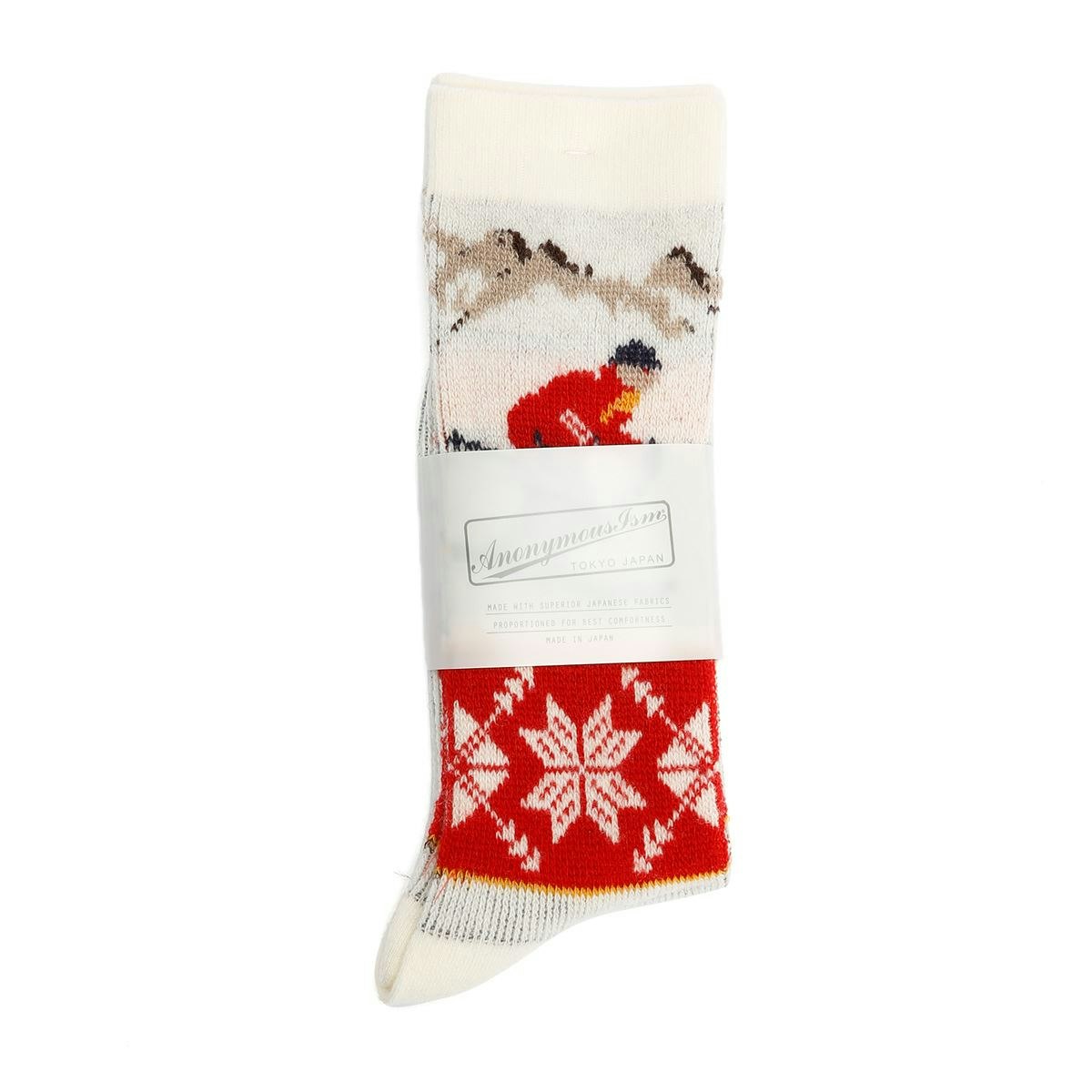 Anonymous Ism Men's White Ski Jq Crew Off Socks - Uk L