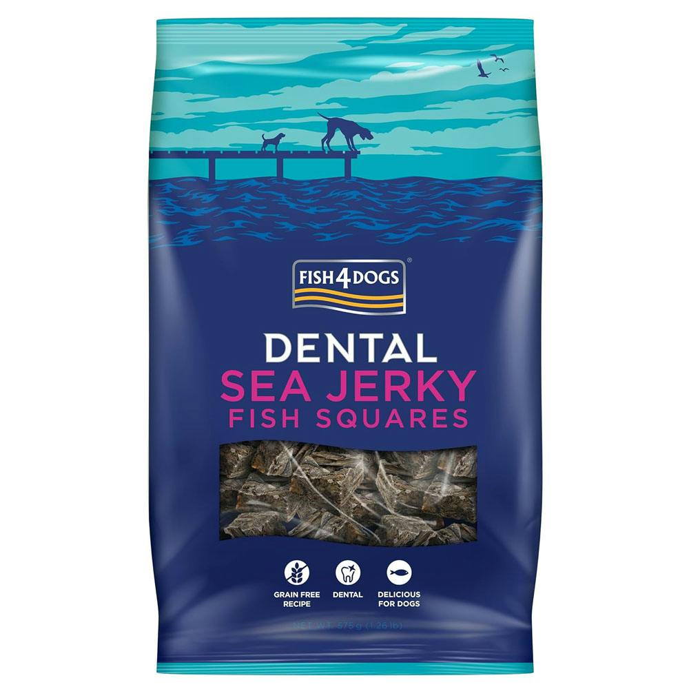 Fish 4 Dogs White/Grain Fish4dogs Dental Sea Jerky Fish Squares 575G - 1 Pack (575G)