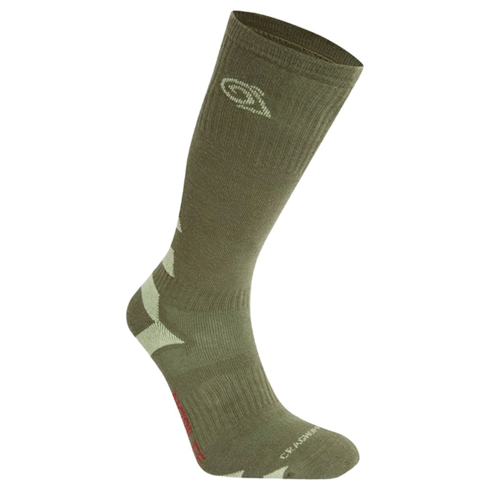 Craghoppers Unisex Green Adult Adventure Insect Repellent Boot Socks - Wild Olive/Bud - Wild Olive/Bud Size 6