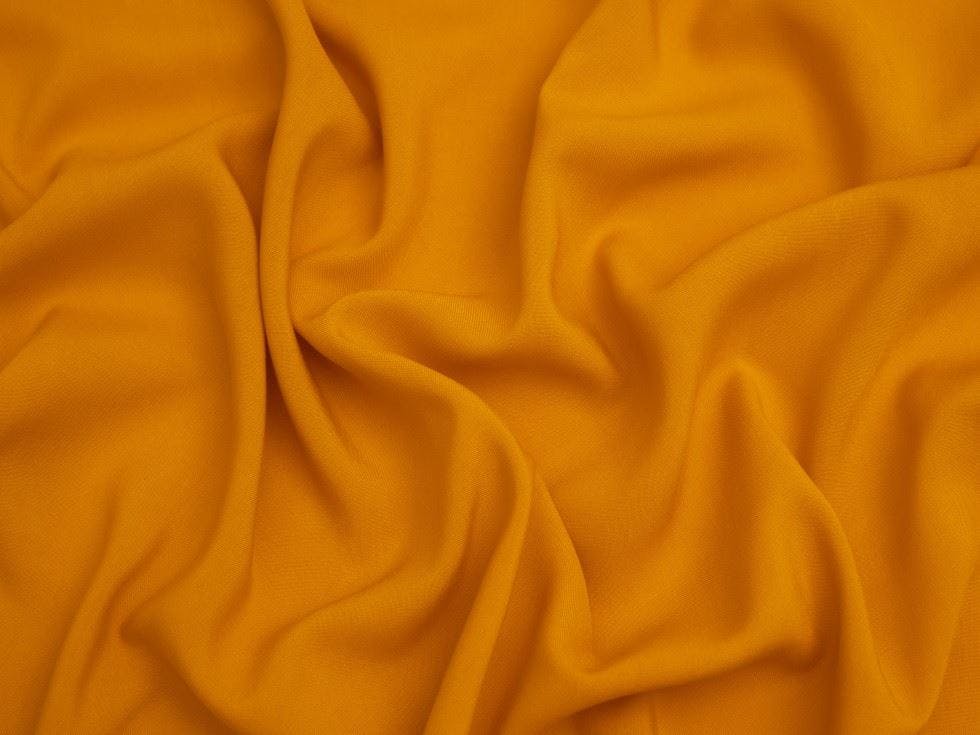 Minerva Core Range Amber Minerva Viscose Challis Fabric - Plain Design Dressmaking Fabric, 140 Cm / 56" Wide - Per Metre