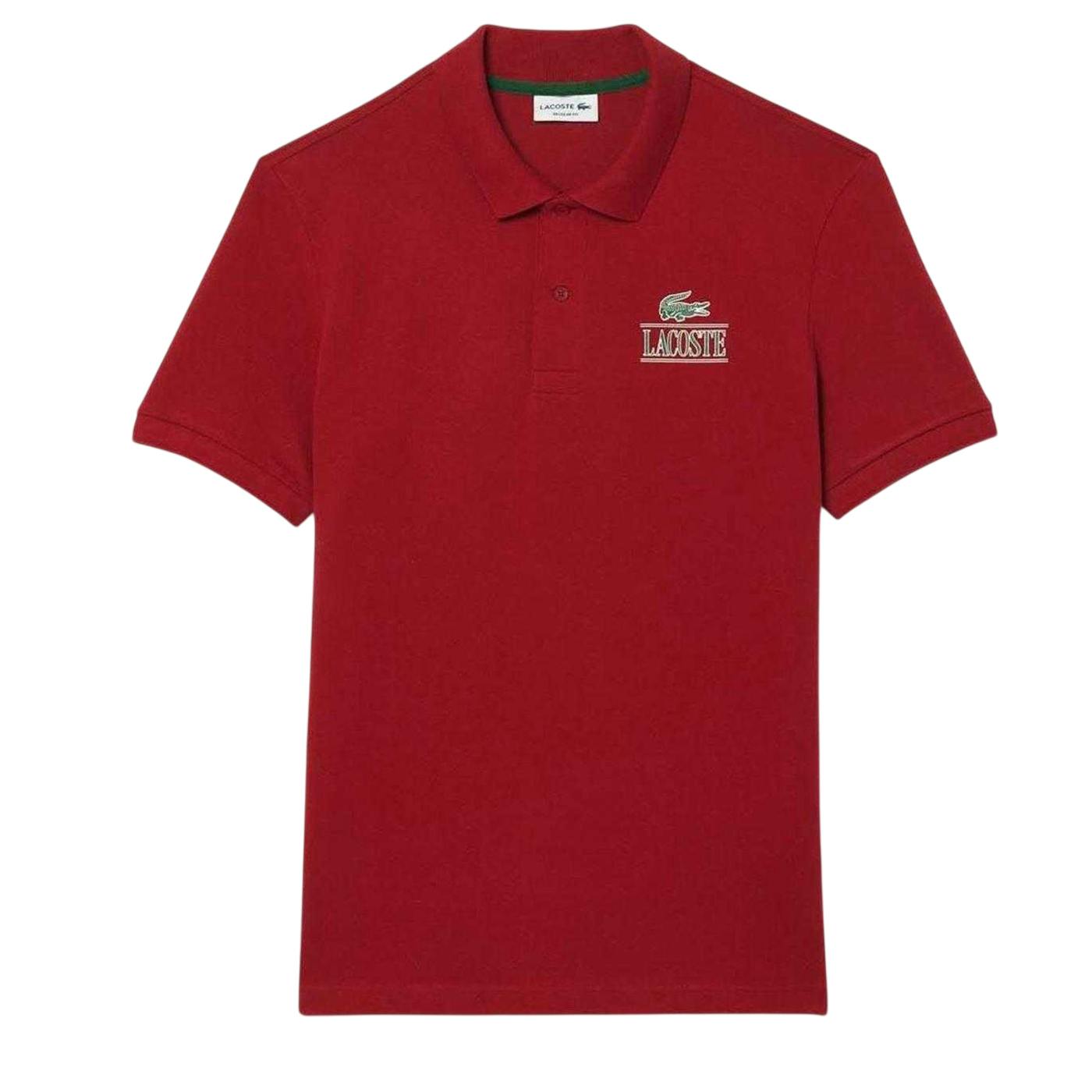 Lacoste Men's Red Regular Polo Shirt - Xxs - 100% Mixed