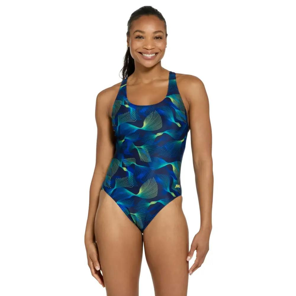 Zoggs Blue Siroc Sonic Back Swimsuit - Navy/ - Uk Size 6