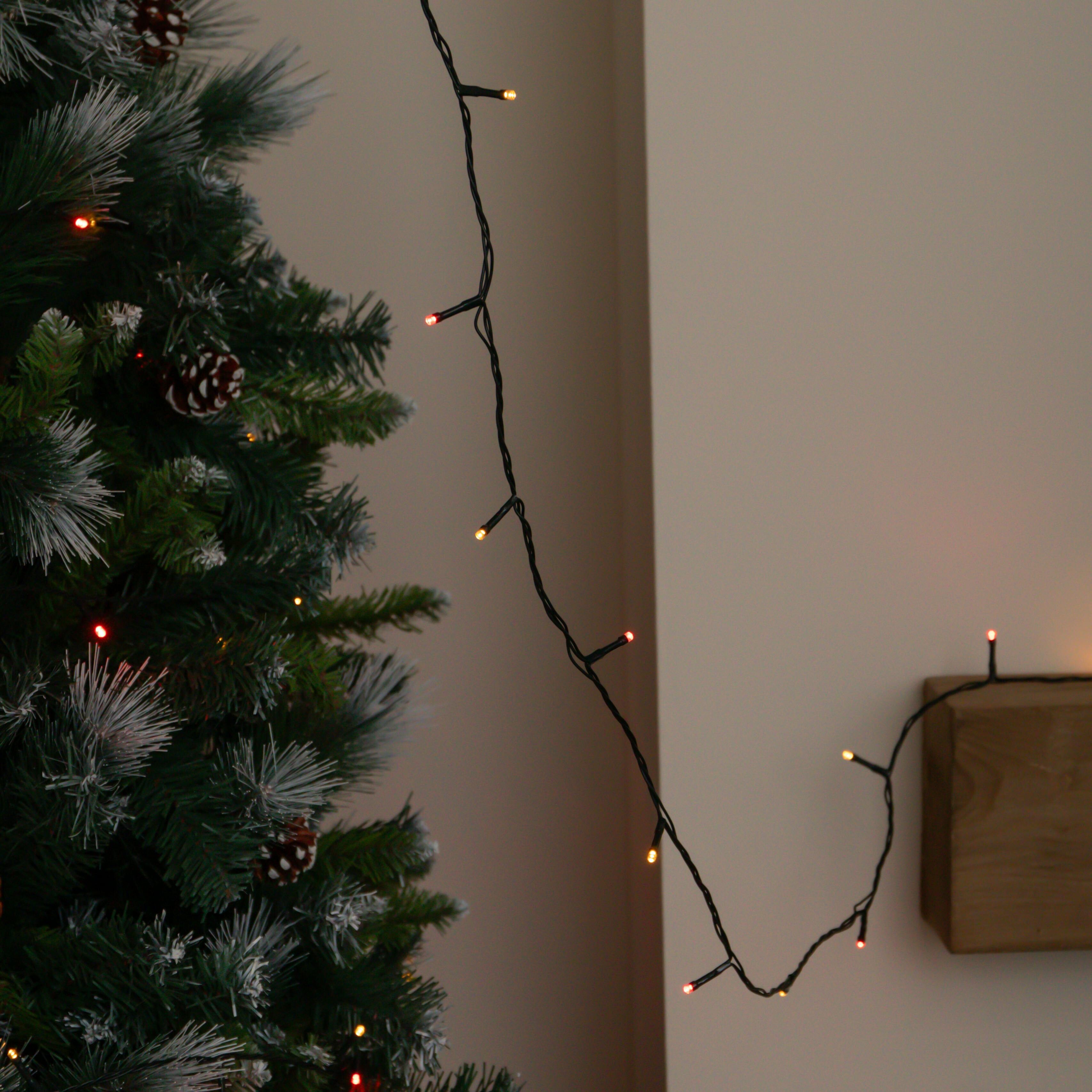 Rackhams White/Red 100M 1000 Led Multi-Action Christmas String Lights In Antique &