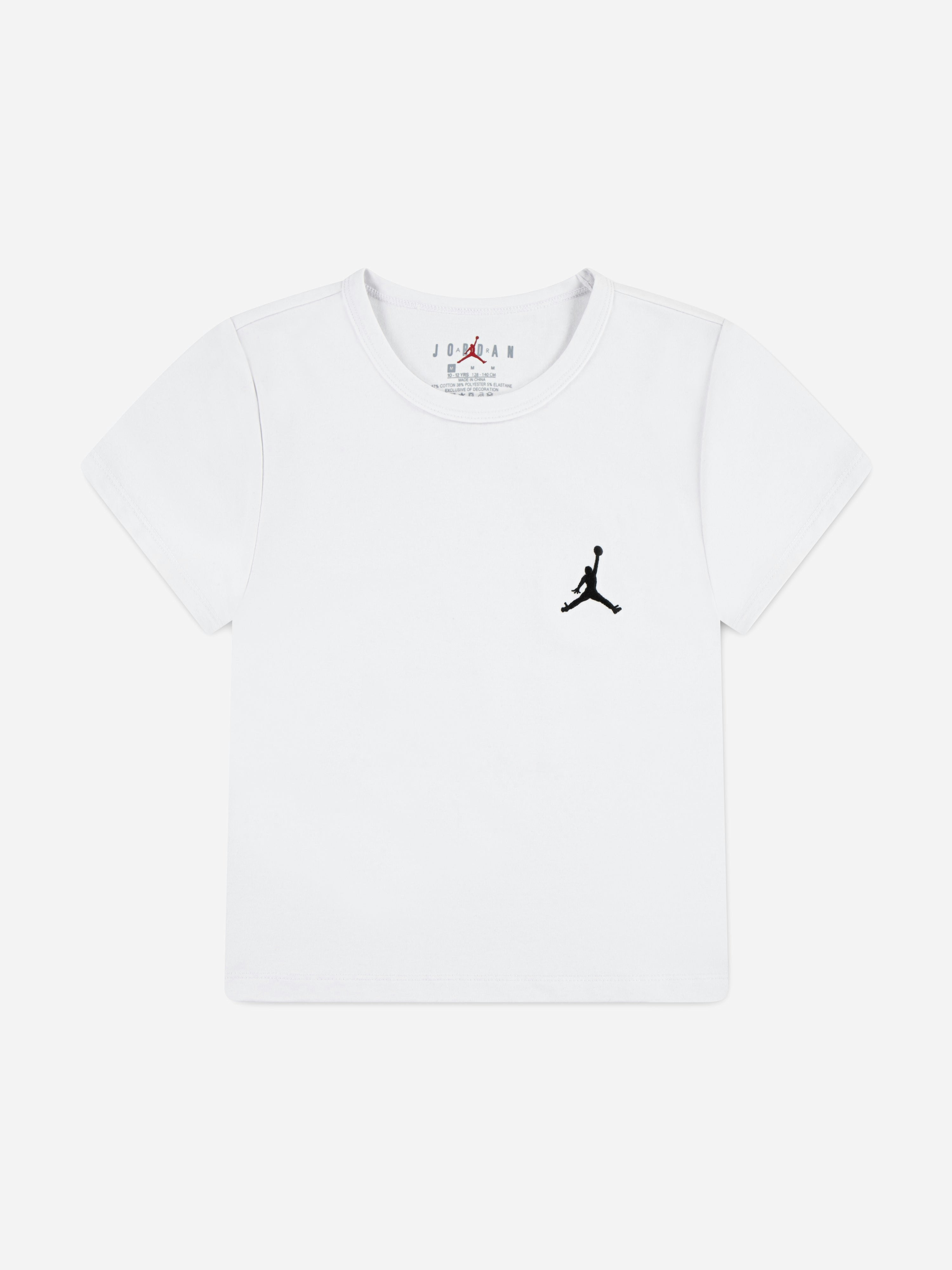 Jordan Girls White Brooklyn Essential T-Shirt In - 13 - 15 Yrs