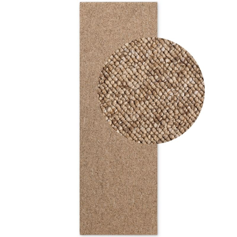 Rackhams Brown Rocco Flatweave Rug – Natural Elegance - 80X240 Cm