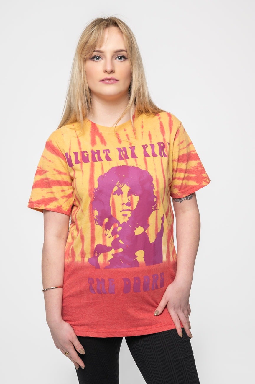 Paradiso Clothing Unisex Light Paradiso The Doors My Fire Dye Wash T Shirt - M