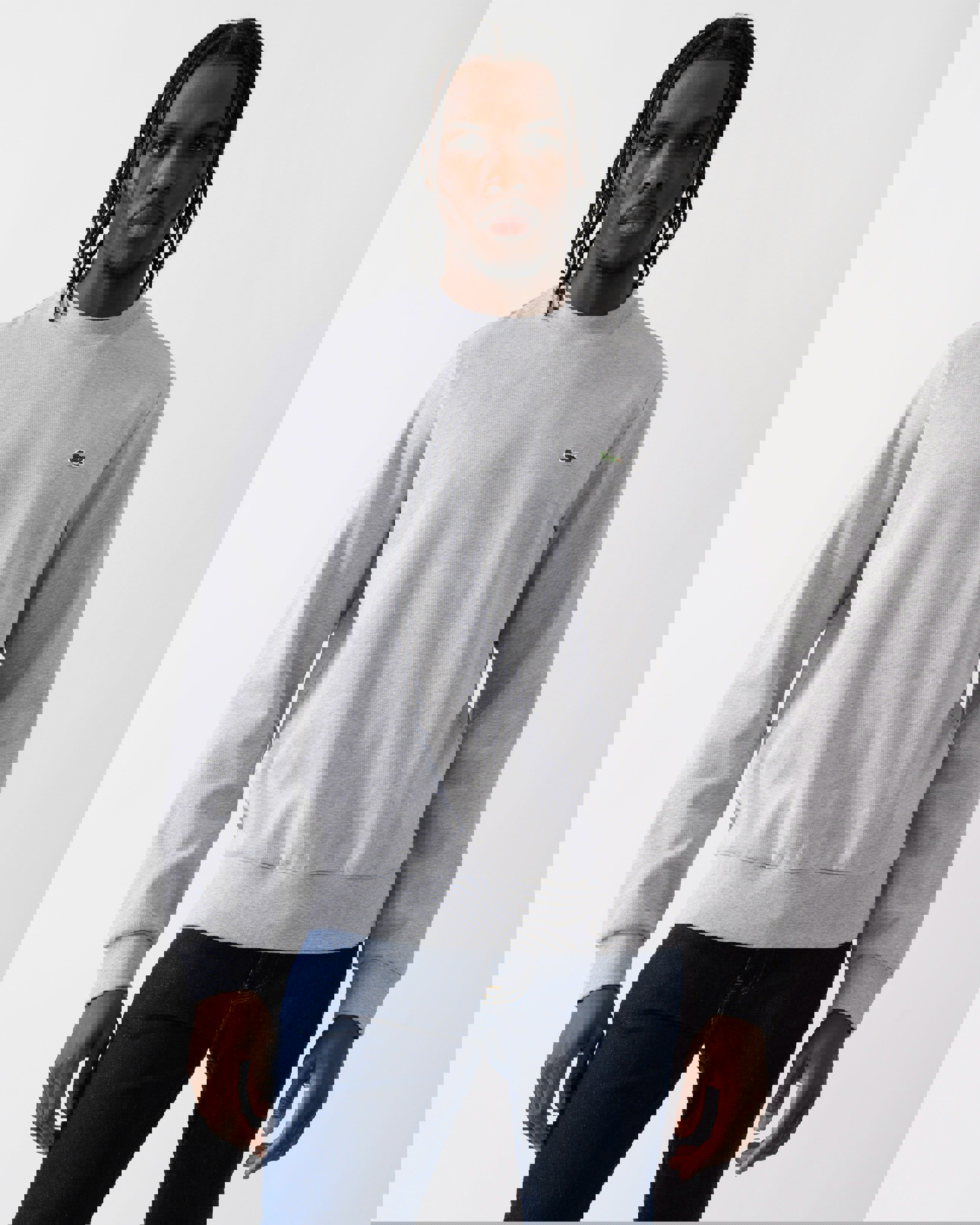 Lacoste Men's Silver Crew Neck Fleece Sweatshirt - Chine Cca - Chine Cca - 3XL