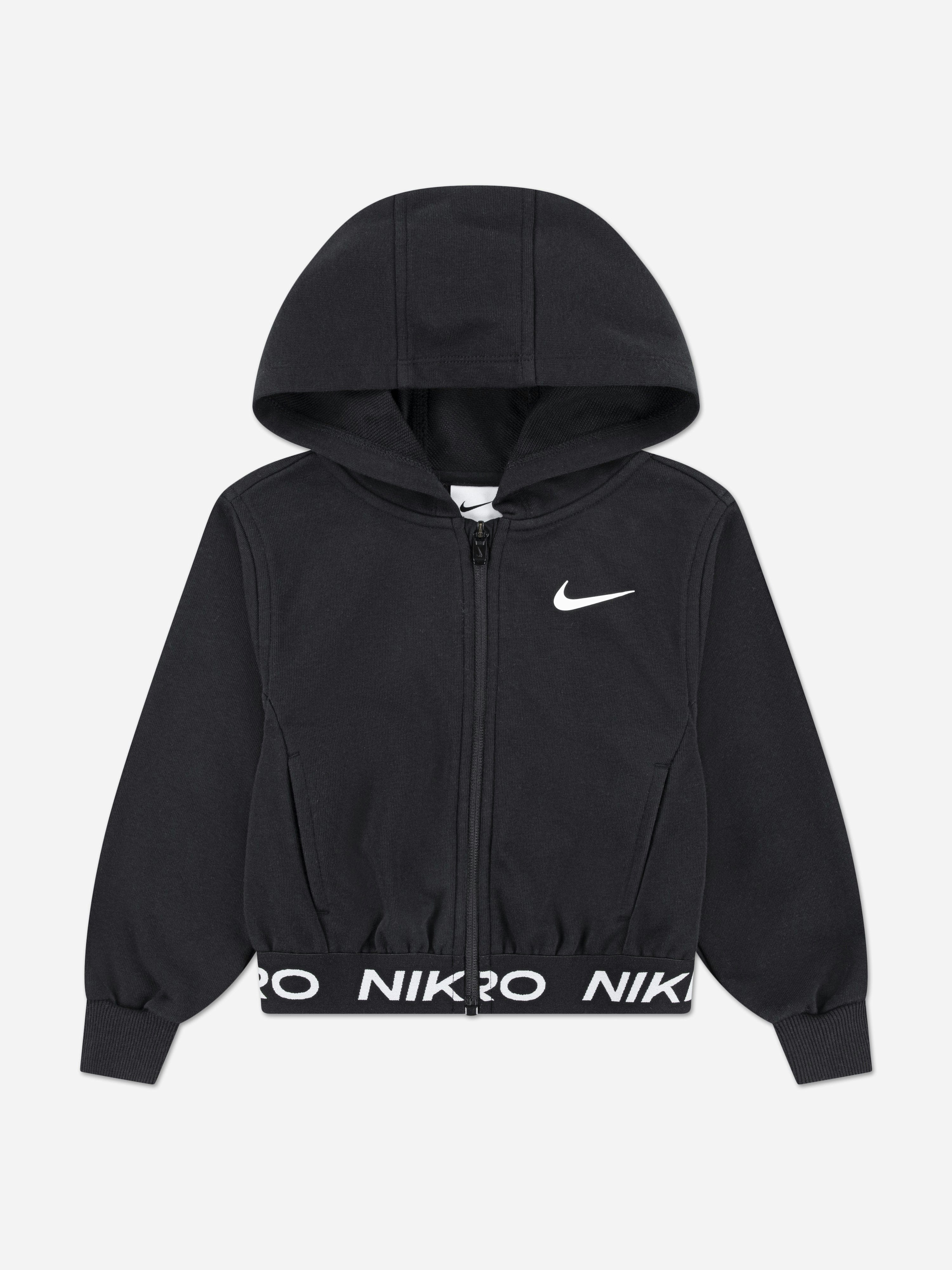 Nike Girls Black Np Essentials Zip Up Top In - 4 - 5 Yrs
