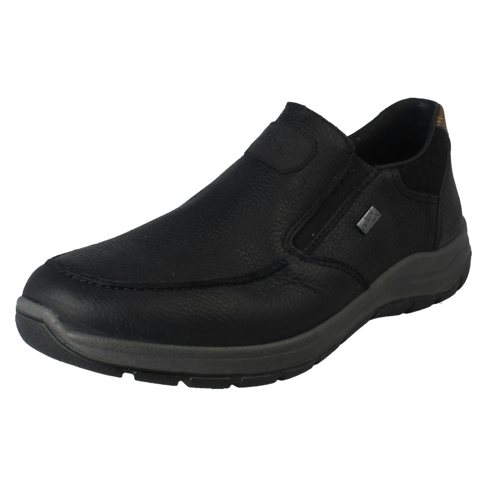Rieker Men's Black Smart Casual Extra Wide Slip On Shoes 03651 - Uk 9.5