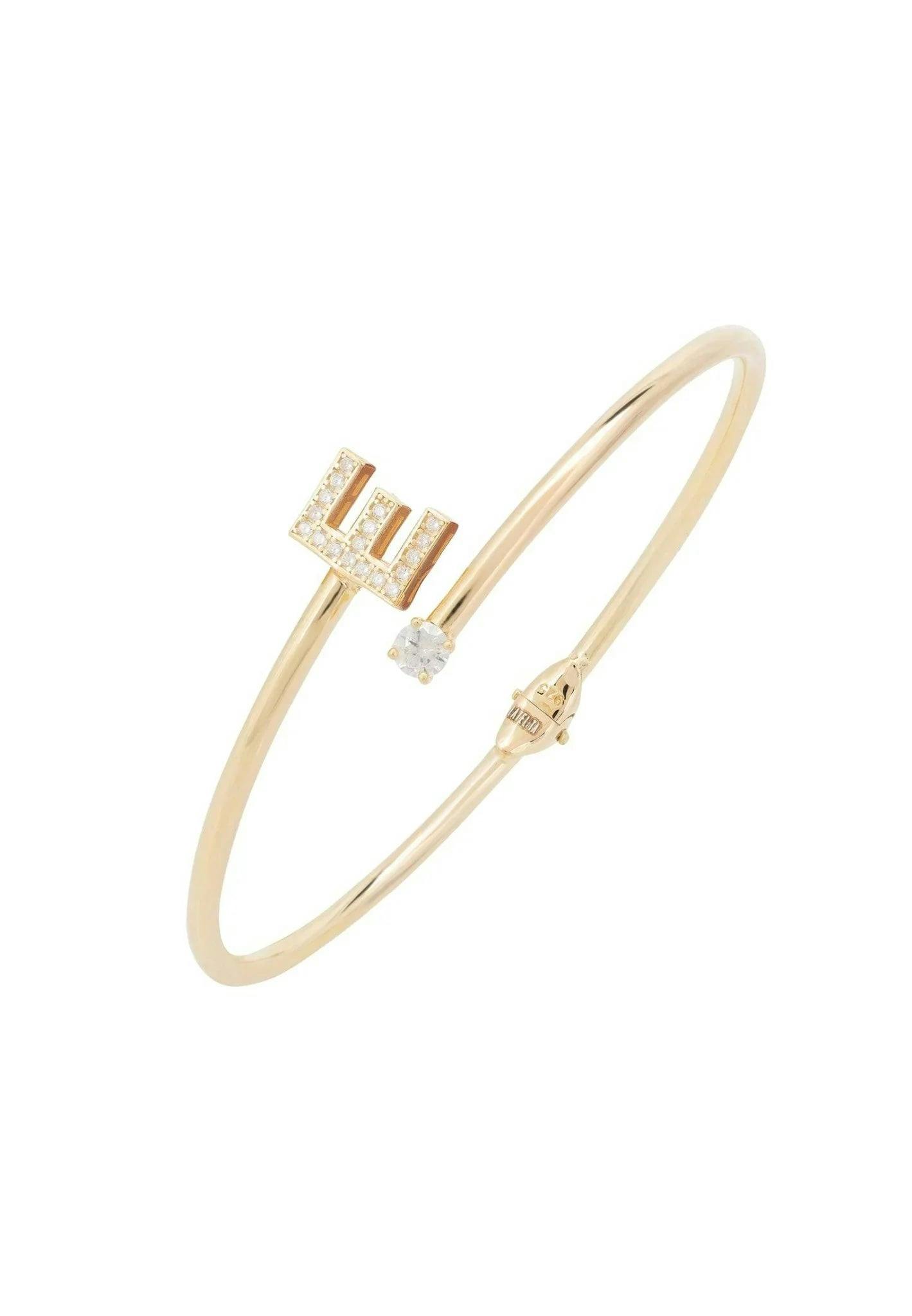 Latelita Gold Initial Bangle E