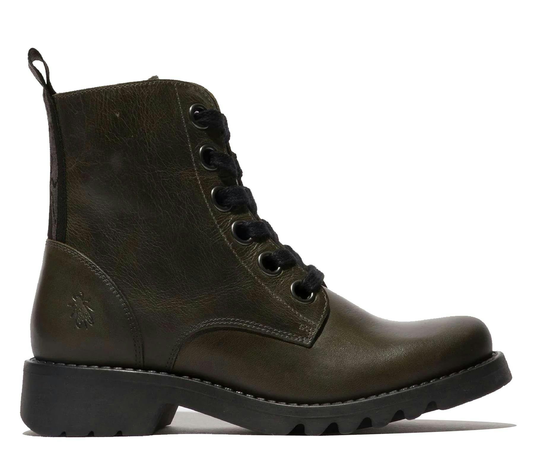 Fly London Women's Green Ragi539 Casual Rug Leather Lace-Up Ankle Boots - Petrol - Uk 3 | Eu 36 | Us 5.5