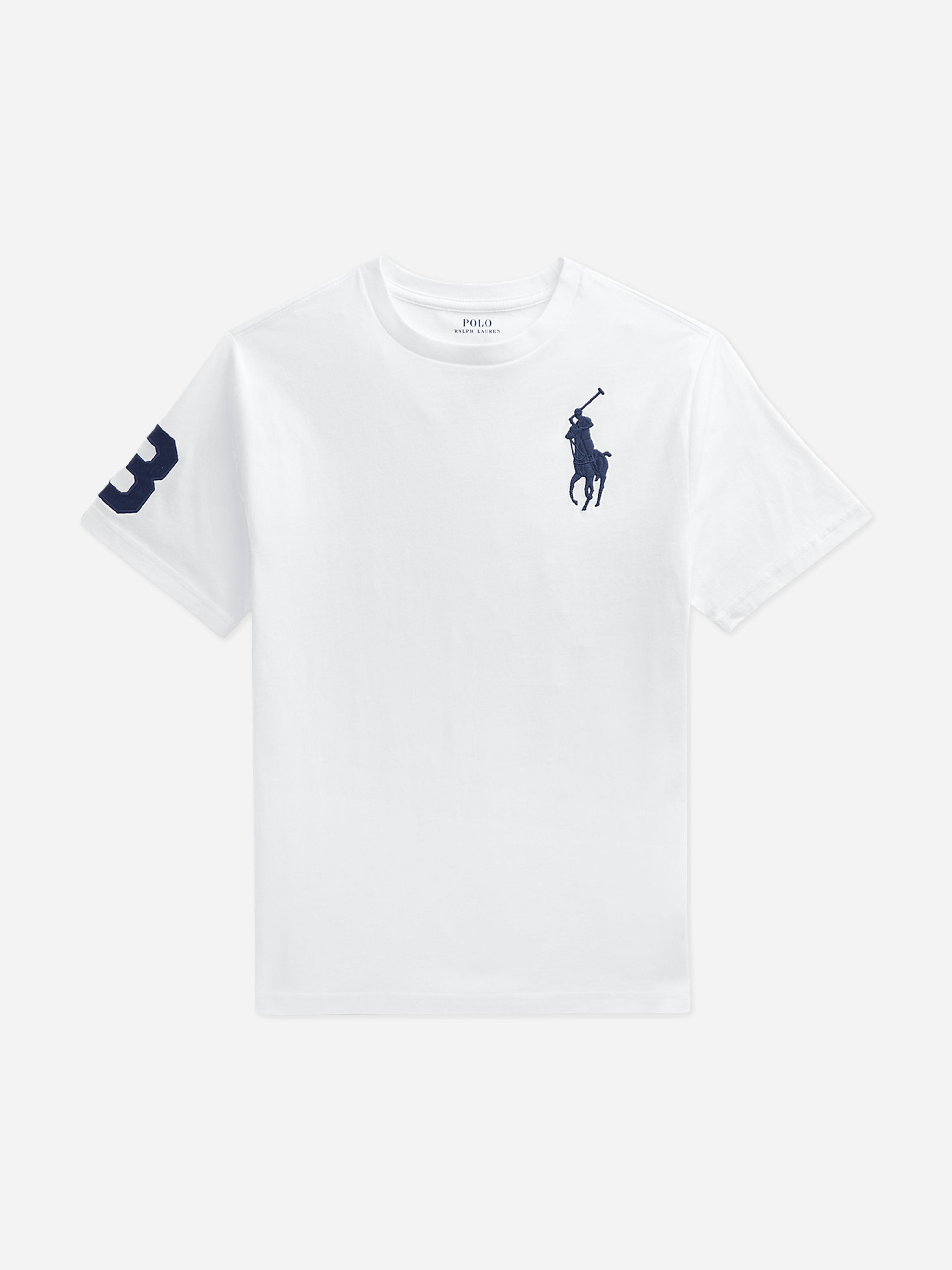 Ralph Lauren Kids Boys White Logo T-Shirt In - 18-20 Yrs (Xl)