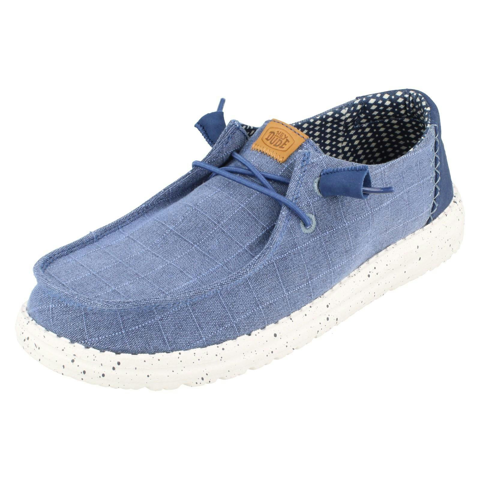Heydude Women's Blue Hey Dude Casual Shoes Wendy - Chambray Grid Ensign - Uk 5