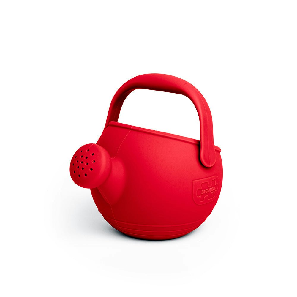 Bigjigs Toys Red Silicone Watering Can - Cherry