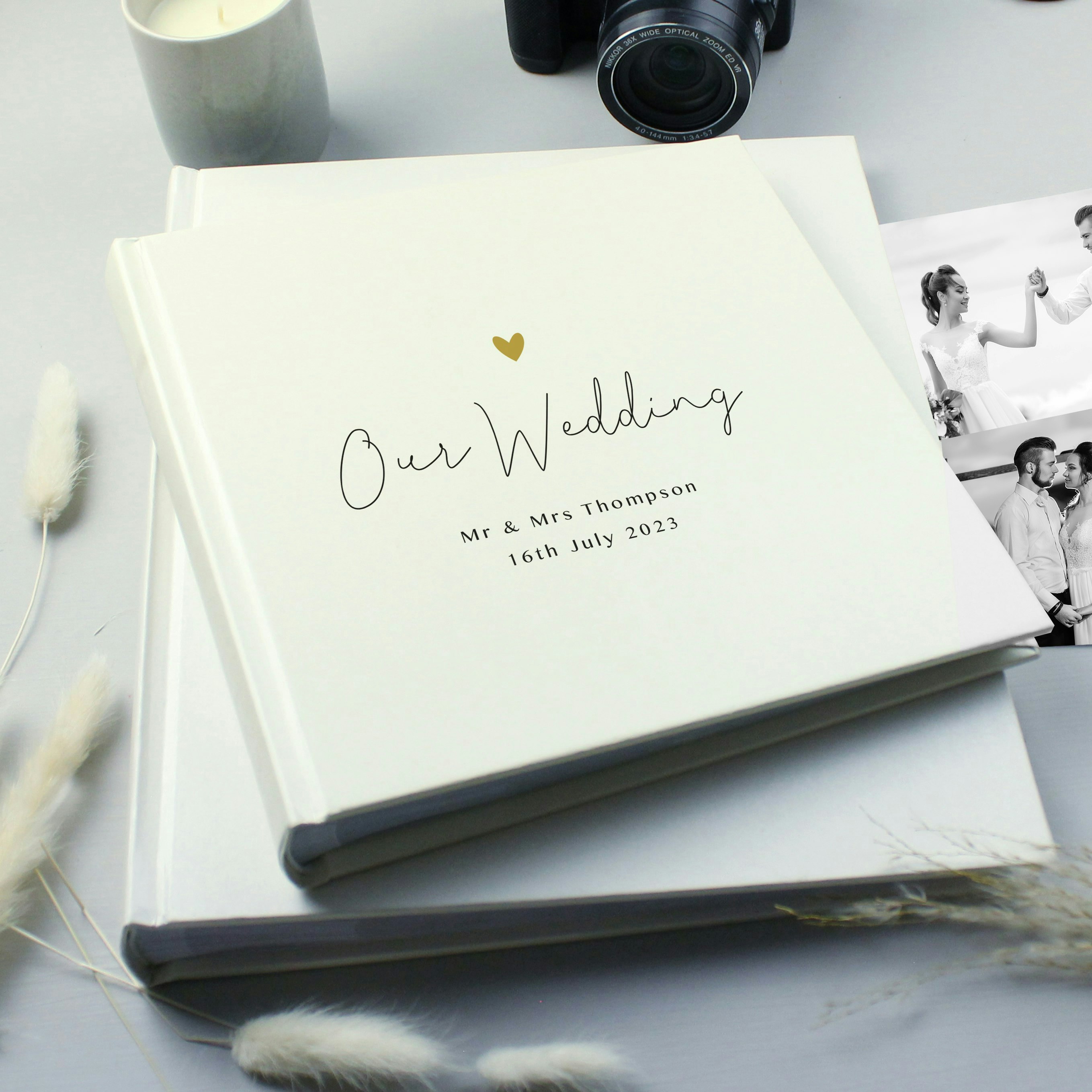 Personalised Memento Company Gold Personalised Square Photo Album