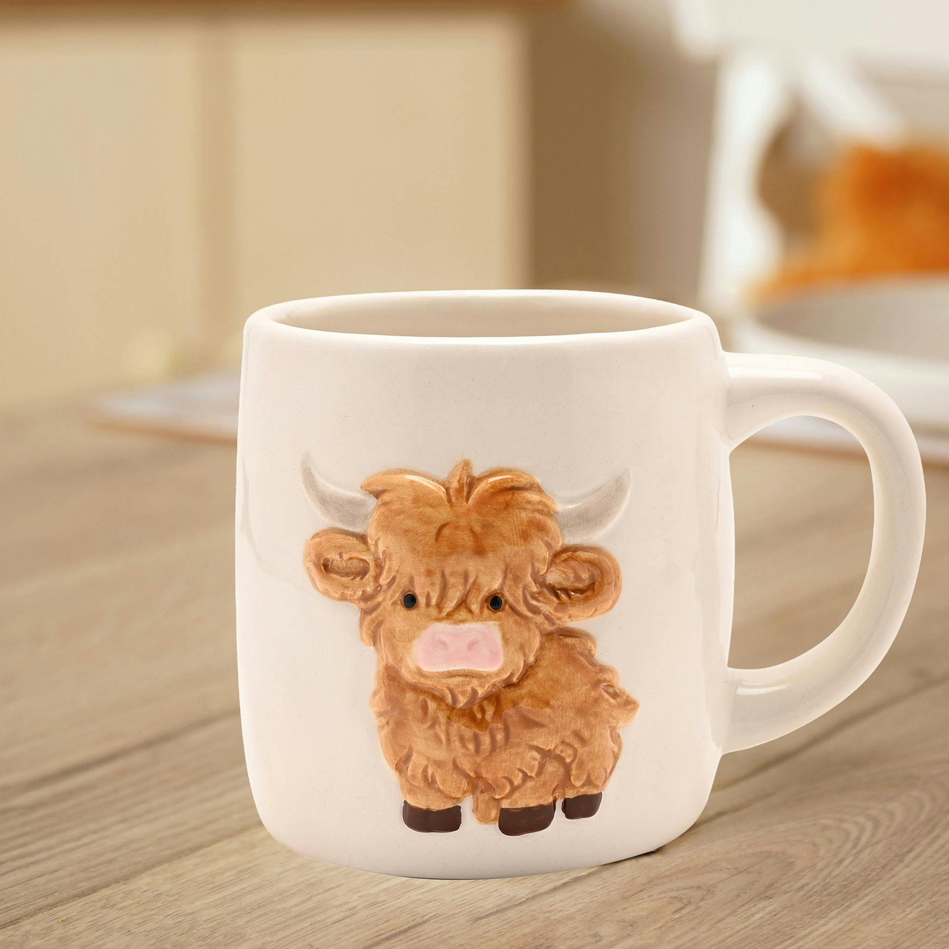 Country Living Cream Highland Cow Mug