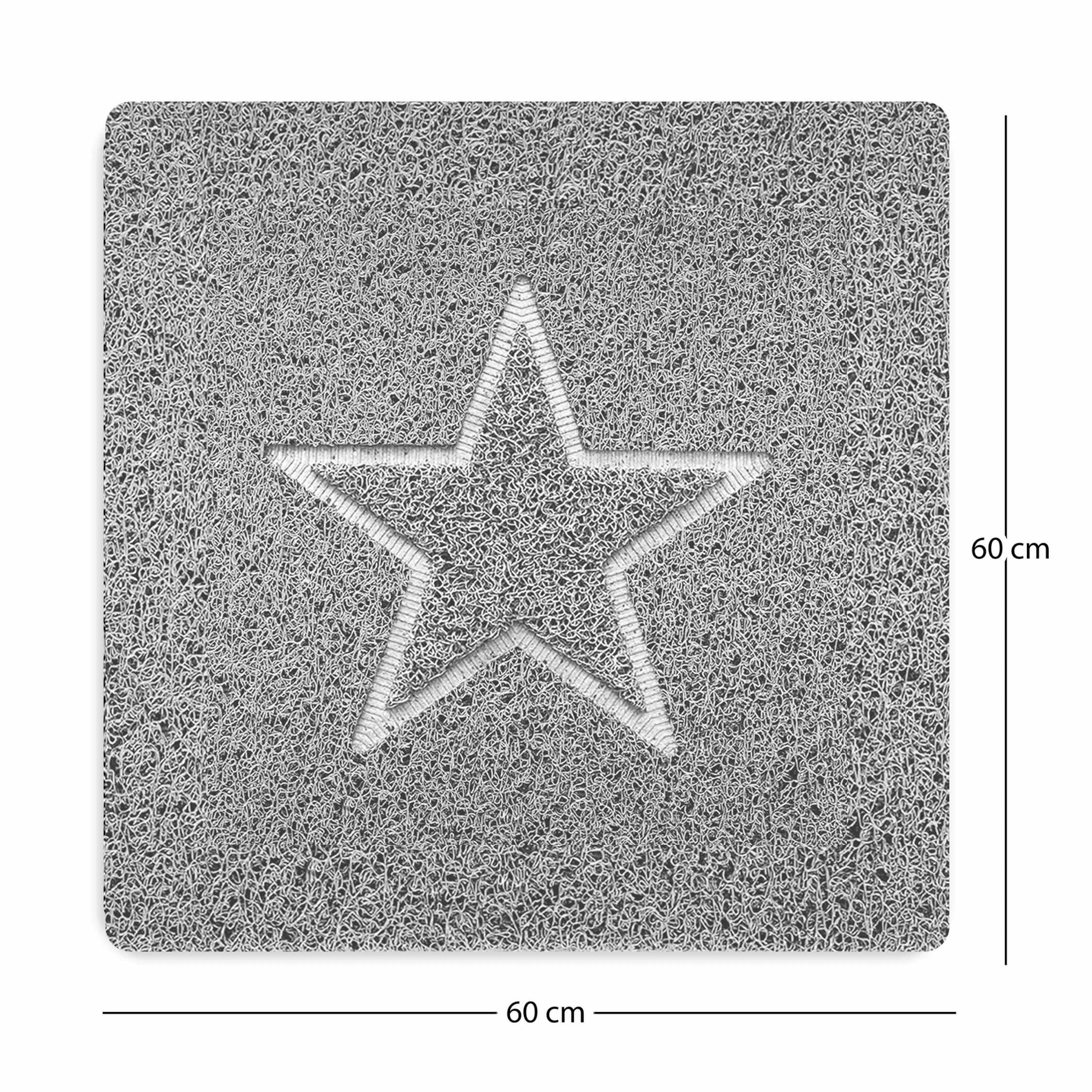 Rackhams Embossed Spaghetti Loofah Anti Slip Shower Mat - Star - Square 60X60cm
