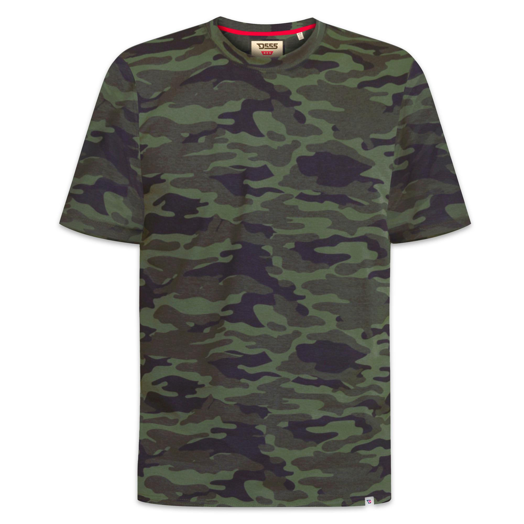 Duke Men's D555 Gaston Camouflage Kingsize T-Shirt - Jungle - Jungle - 6XL - 100% Cotton