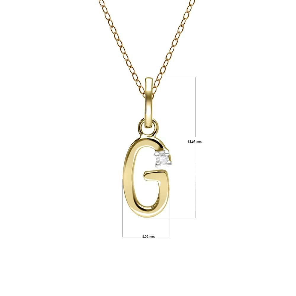 Gemondo Yellow/Gold Initial Diamond Letter Necklace In 9Ct - G