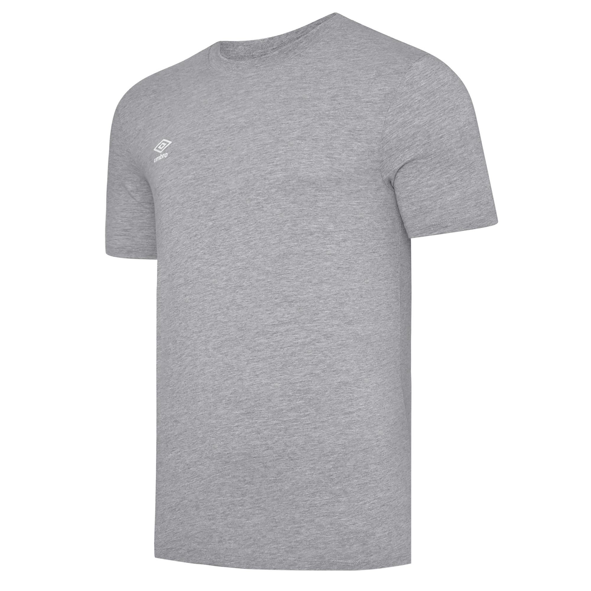 Umbro Light/Grey Kids Club Leisure Marl Crew Neck T-Shirt - 13 Years - 100% Cotton