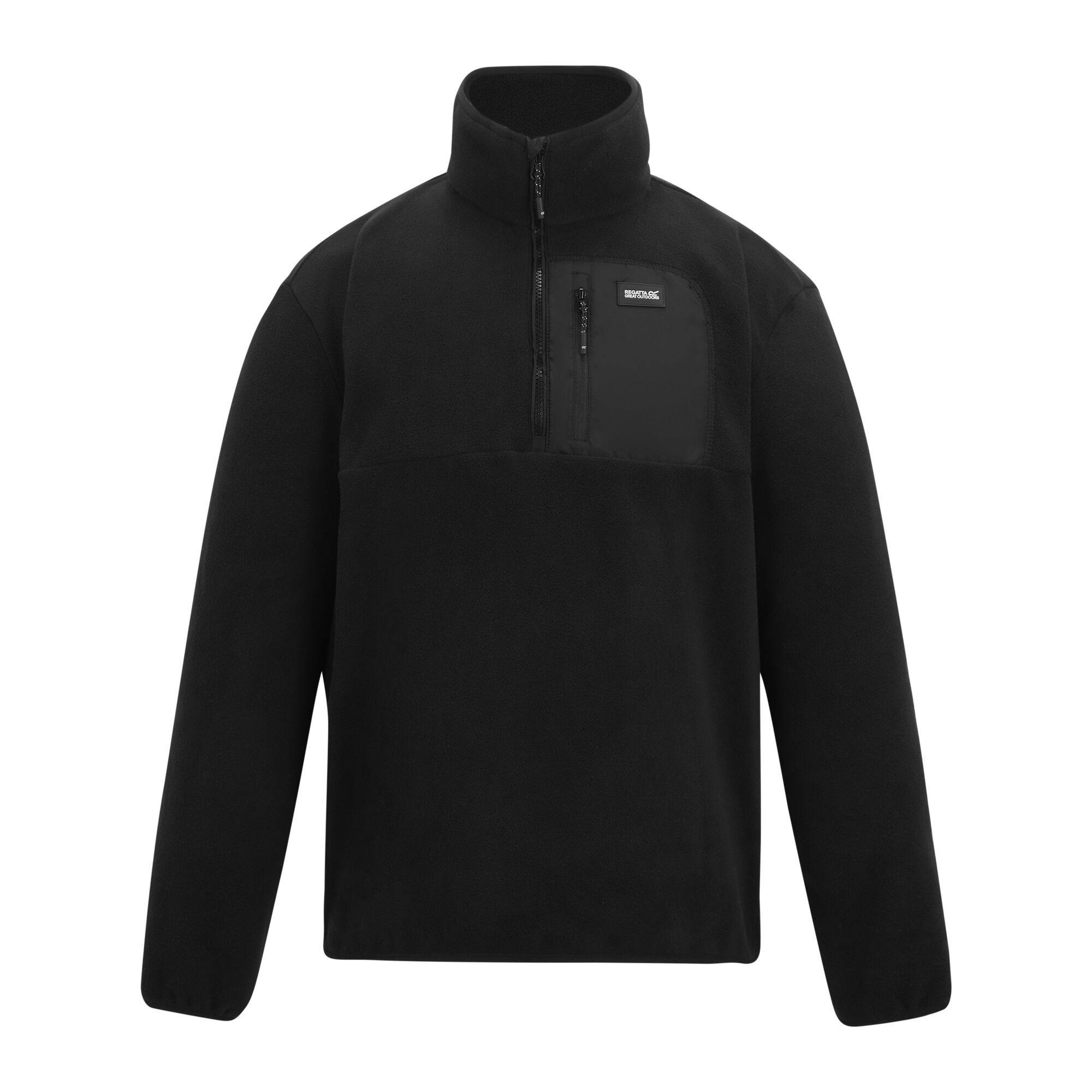Regatta Men's Black Frankie Half Zip Fleece Top - / - M - / - 70% Polyester/30% Recycled Polyester