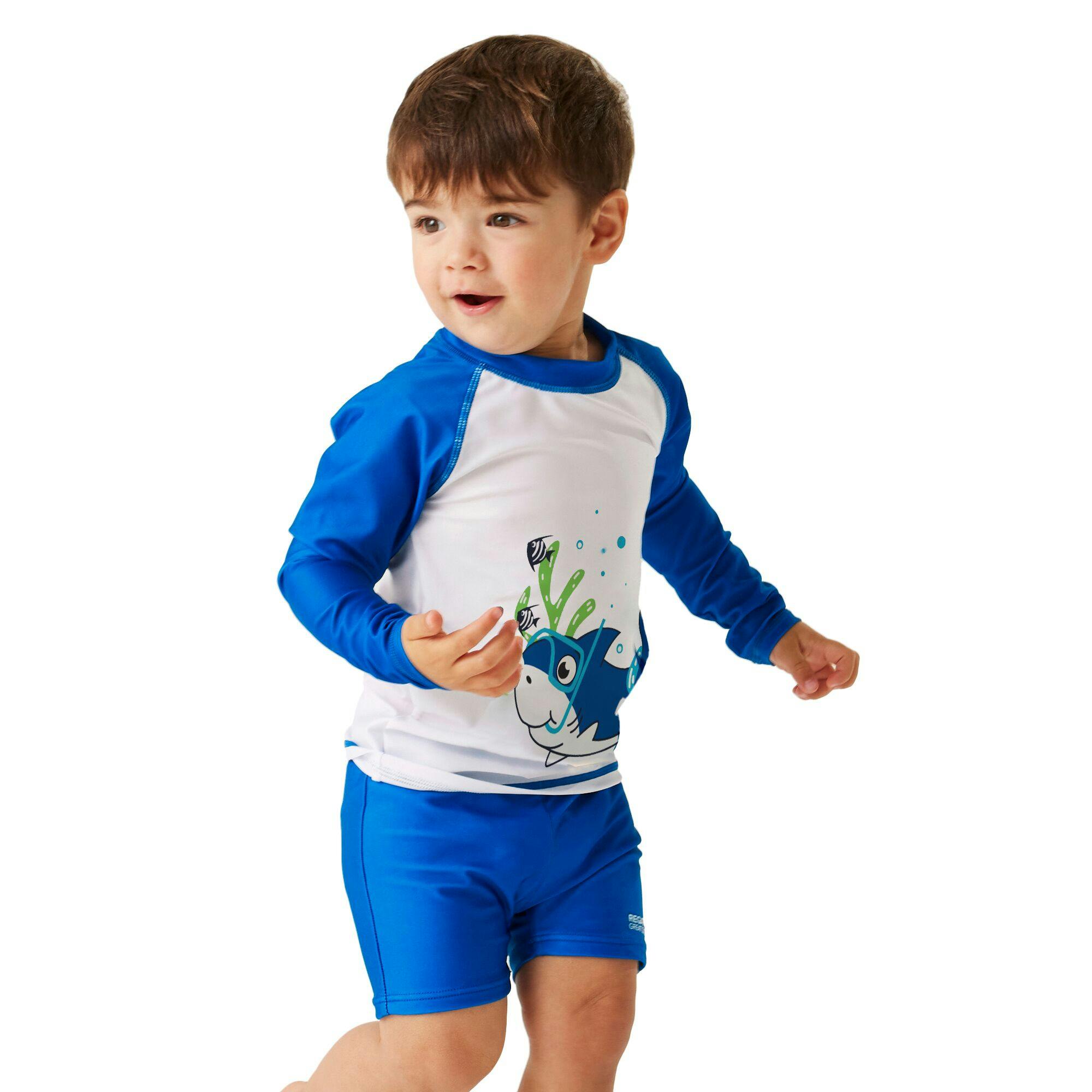 Regatta Blue Kids Bubbles The Shark Rash Suit - Hawaiian - Hawaiian - 10 Years