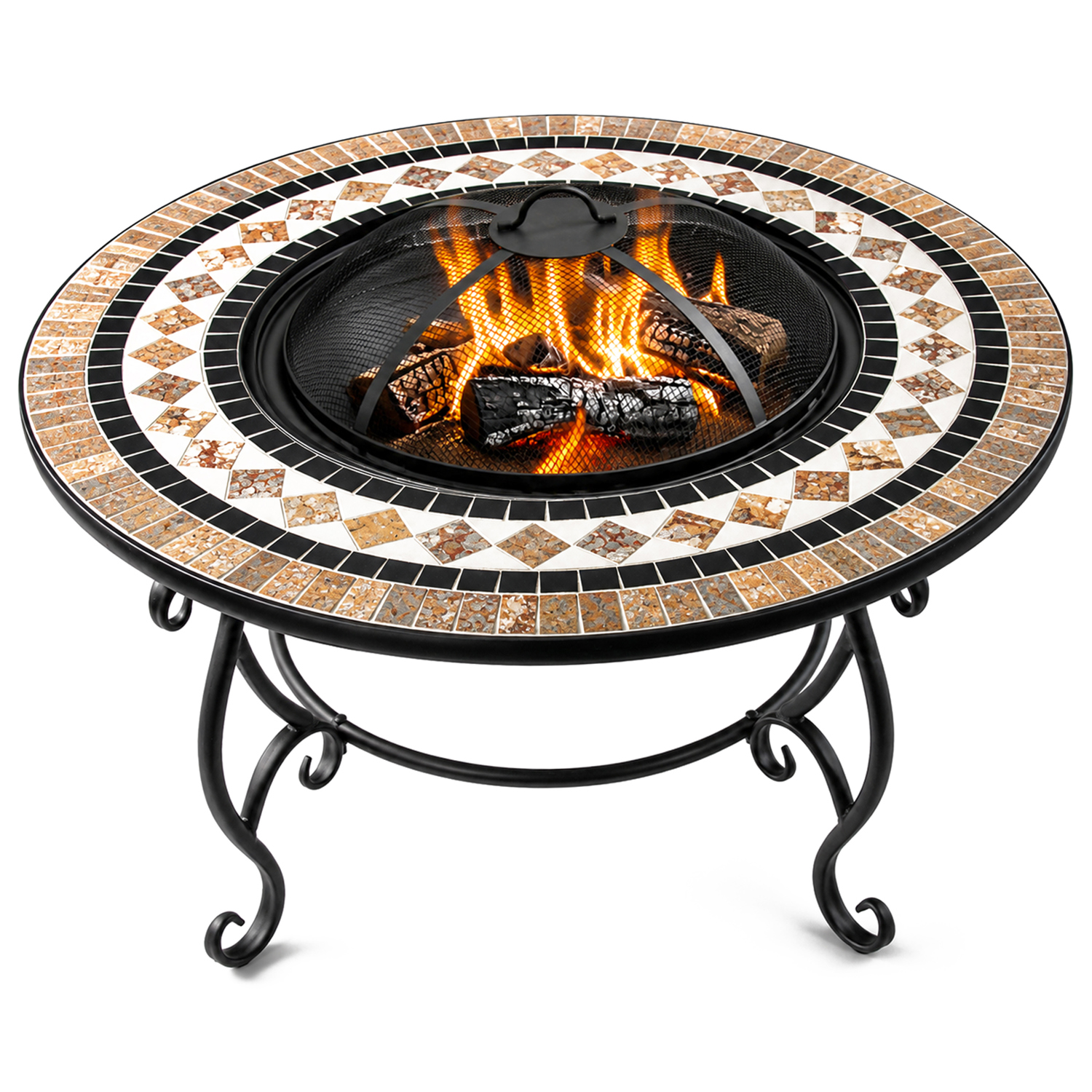 Rackhams Coal/Black Beluga Opulent Garden And Patio Planter, Heater Fire Pit Brazier, Coffee Table, Barbecue And Ice Bucket - Marble Finish - Fire Pit - Multi