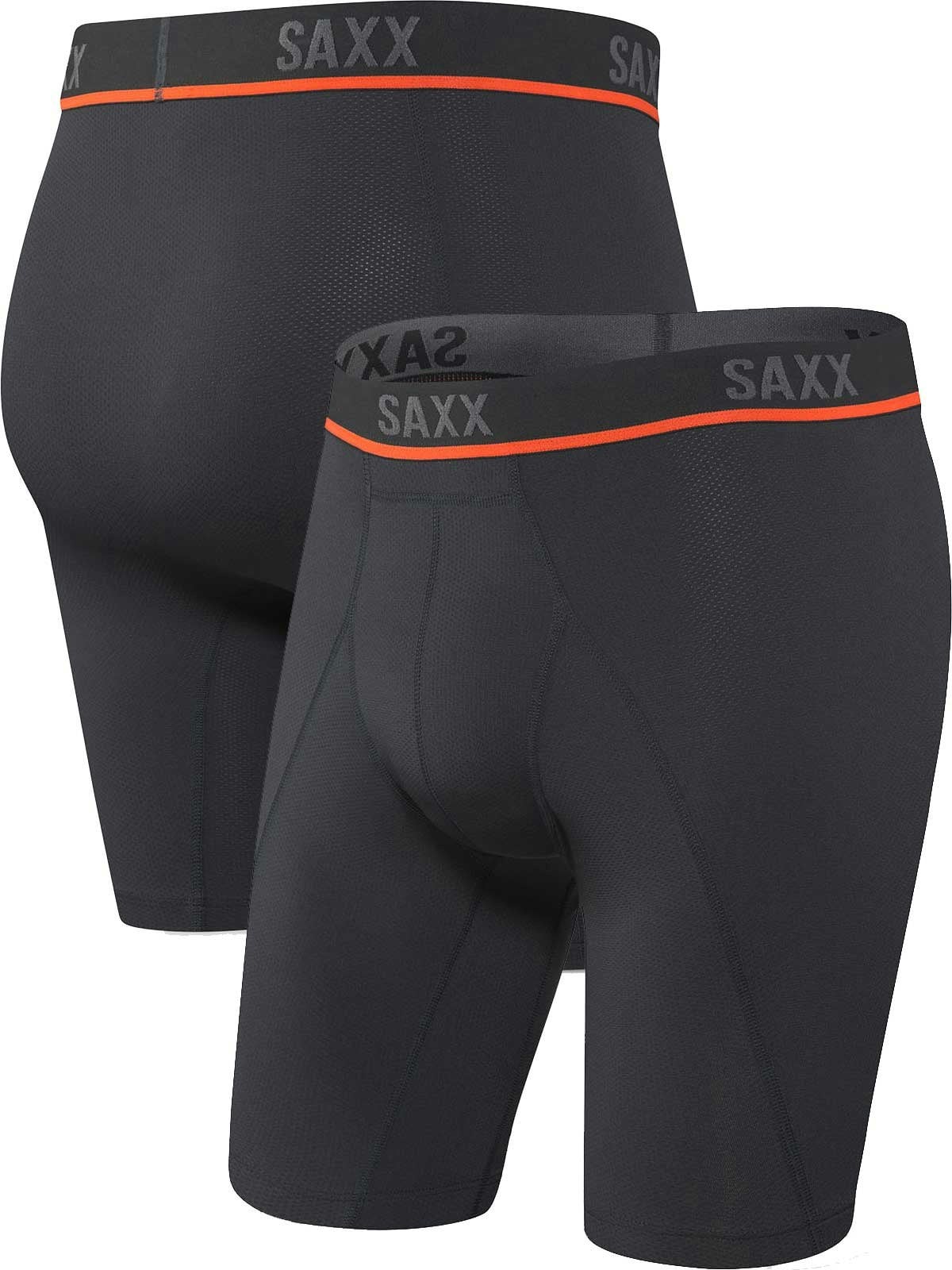 Saxx Men's Black/Orange Kinetic 8" Sports Boxers {Sx-Ll32} - Large