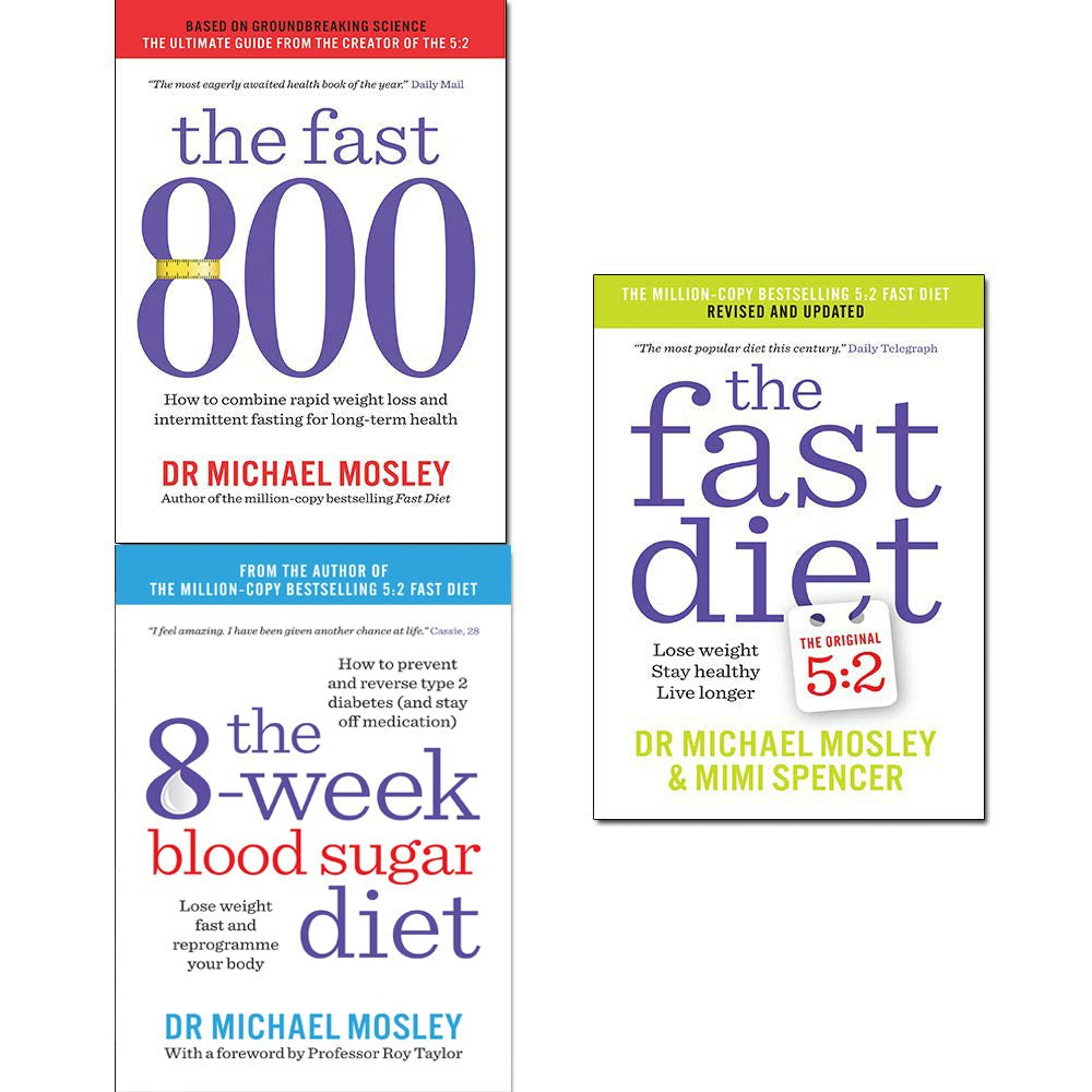 Various Publishers The Fast 800, 8 Week Blood Sugar Diet, Fast Diet 3 Books Collection Set By Michael Mosley