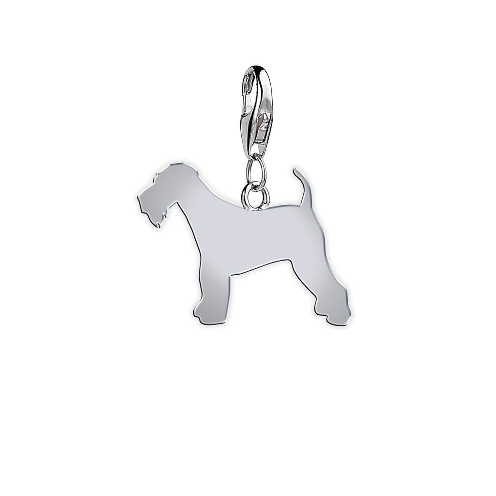 Mylee London Silver Airedale Terrier Silhouette Charm - Yes - Clip On Charm