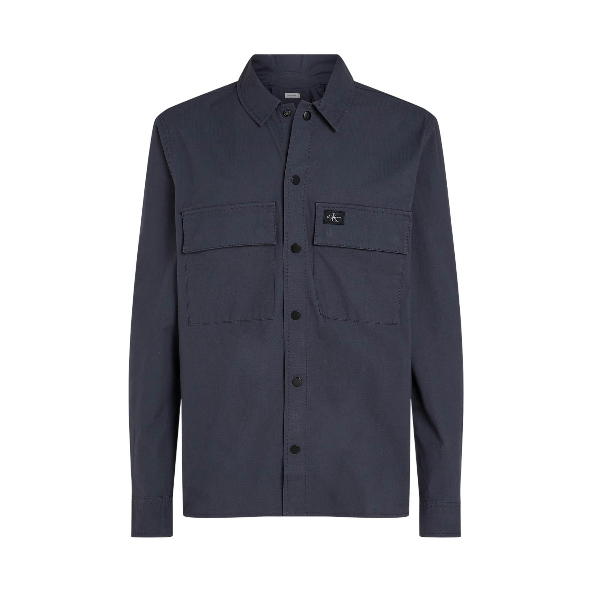 Calvin Klein Men's Cotton Overshirt - India Ink - S - India Ink - 97% Regenerated Cotton/3% Elastane