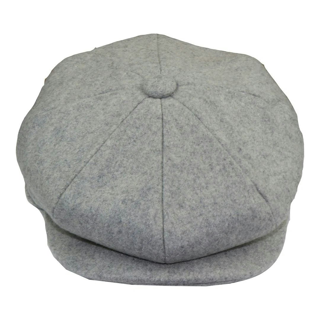 Truclothing Boys Grey Wool Blend News Hat Flat Cap - 52