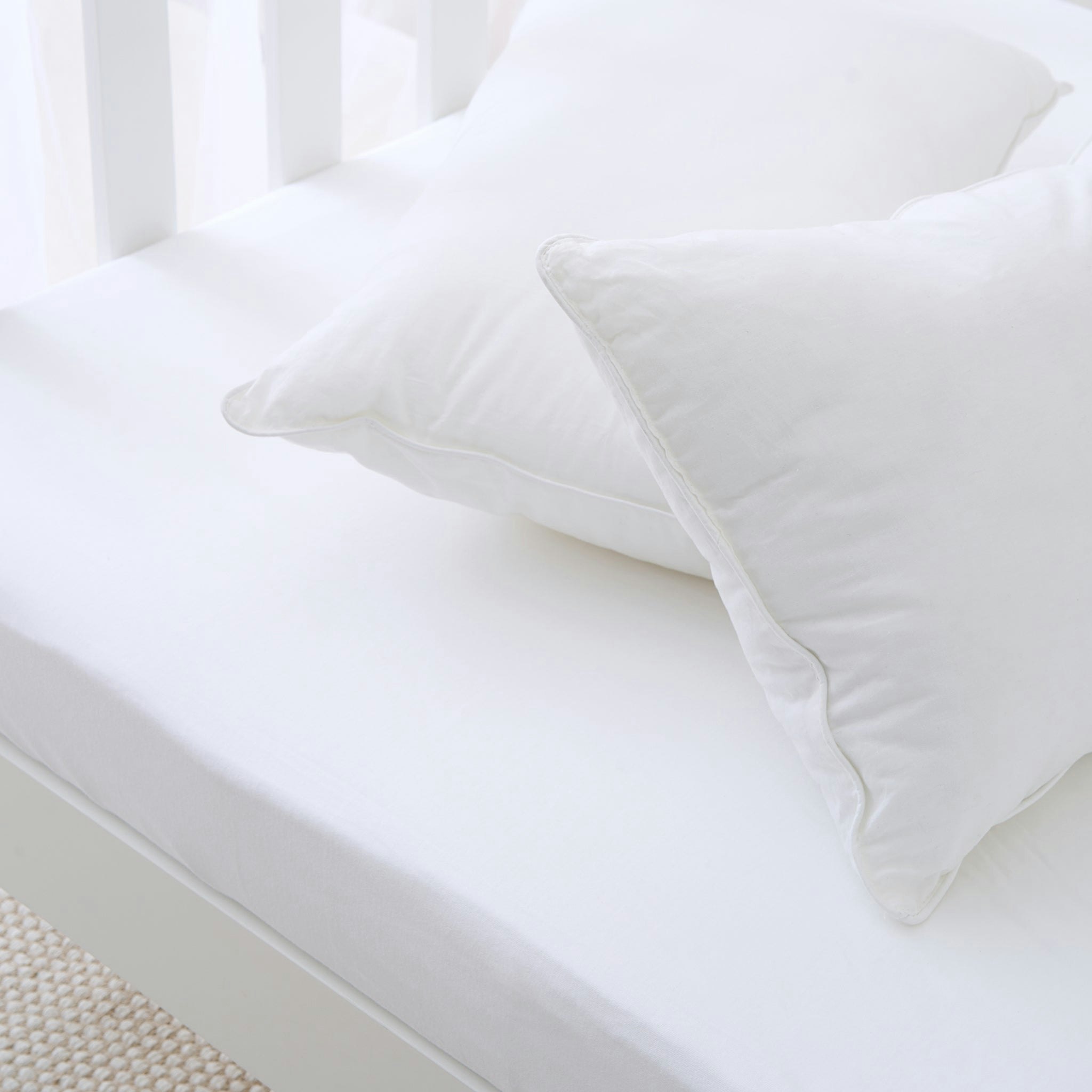 Rackhams White Premium Organic 100% Cotton Single Bed Fitted Sheet -190 X 90Cm - Fitted Sheet