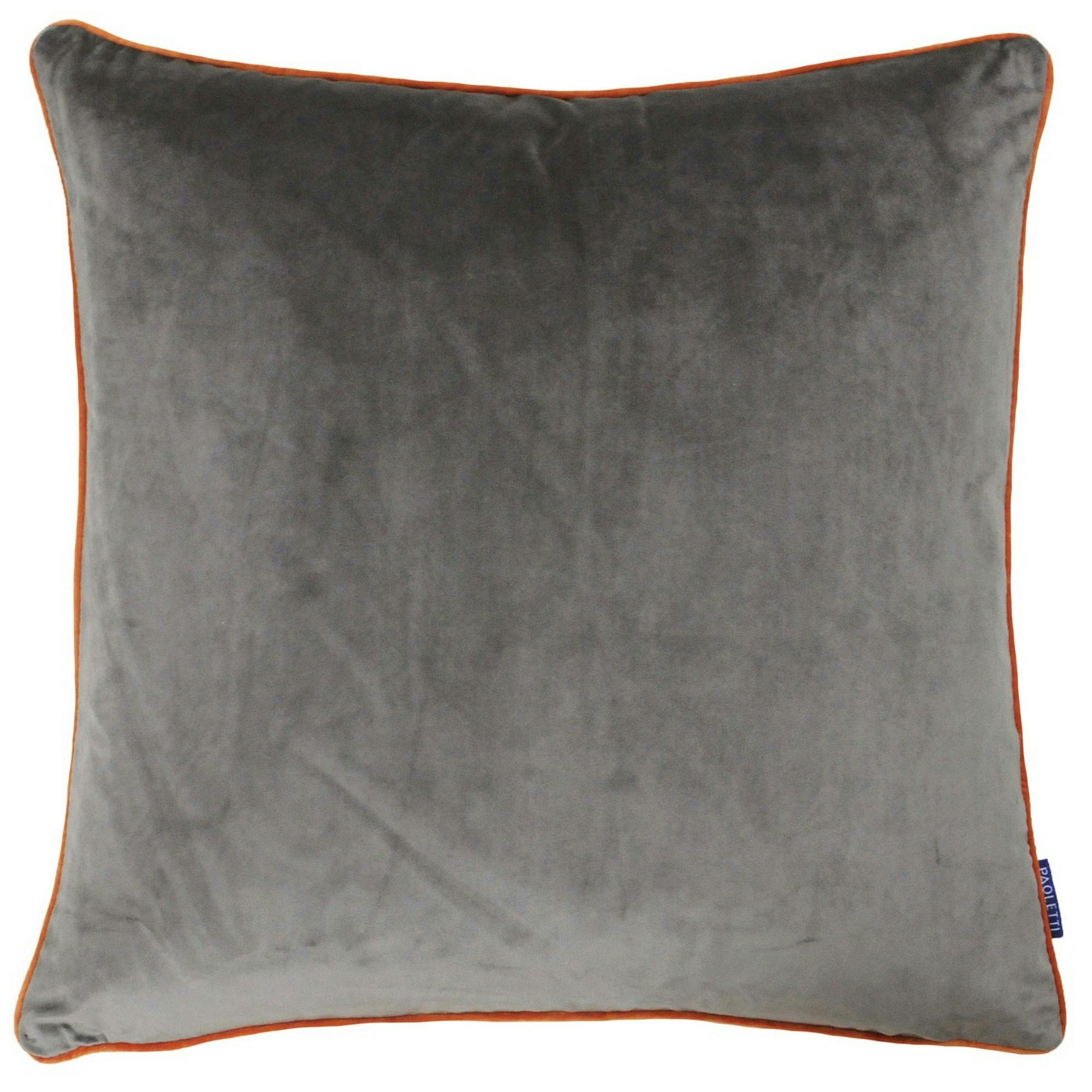 Paoletti Meridian Cushion Cover - Mocha/Pumpkin - 55X55cm - Mocha/Pumpkin - 100% Polyester