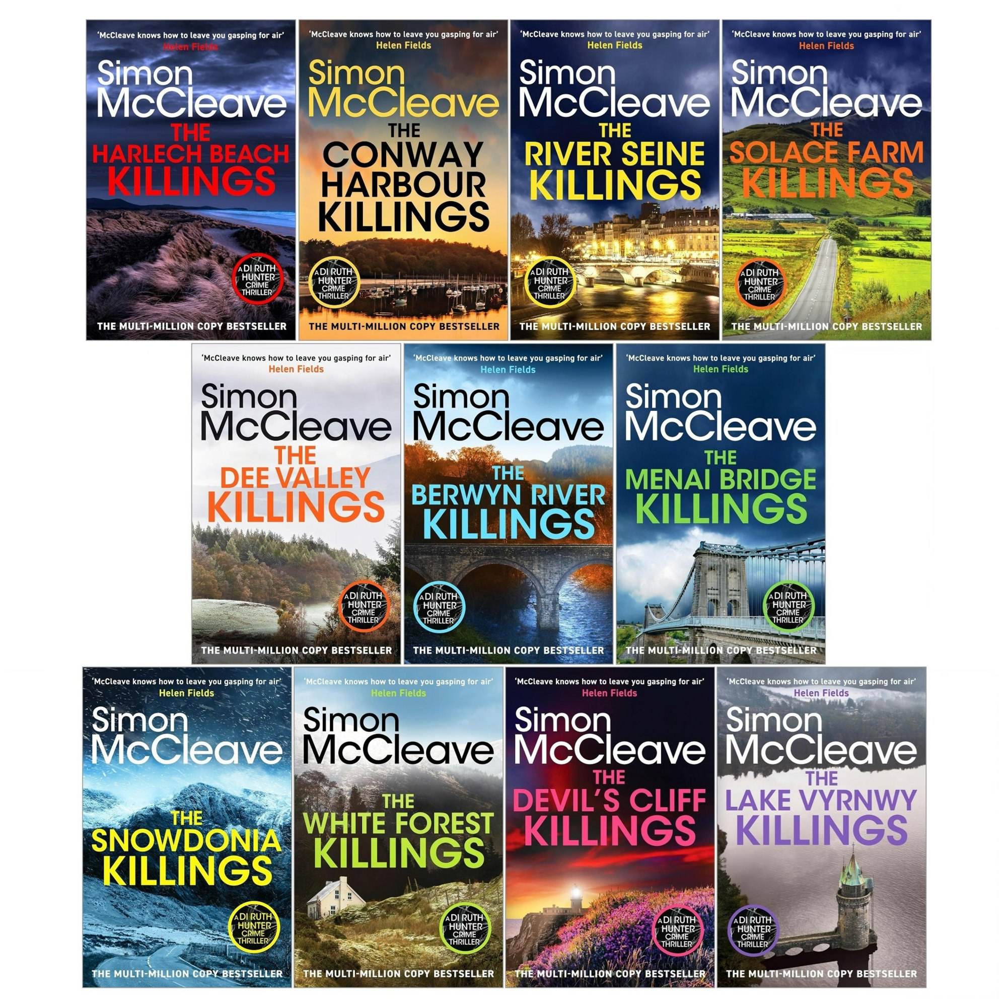 Various Publishers Women's Dark/White Di Ruth Hunter Series 1–11 Complete Book Collection Set By Simon Mccleave | Crime Thriller Novels
