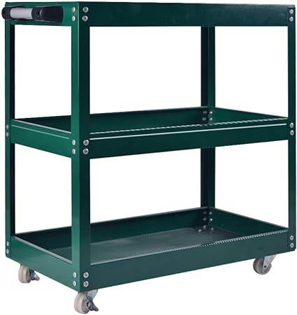 Hygrad Built To Survive Unisex Green 3 Tier Garage Trolley Workshop Tool Storage Wheel Cart Shelf In - Image 3