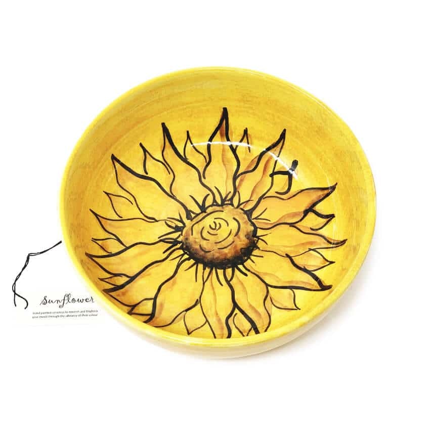 Rackhams Yellow Sunflower - Round Bowl - Ceramic