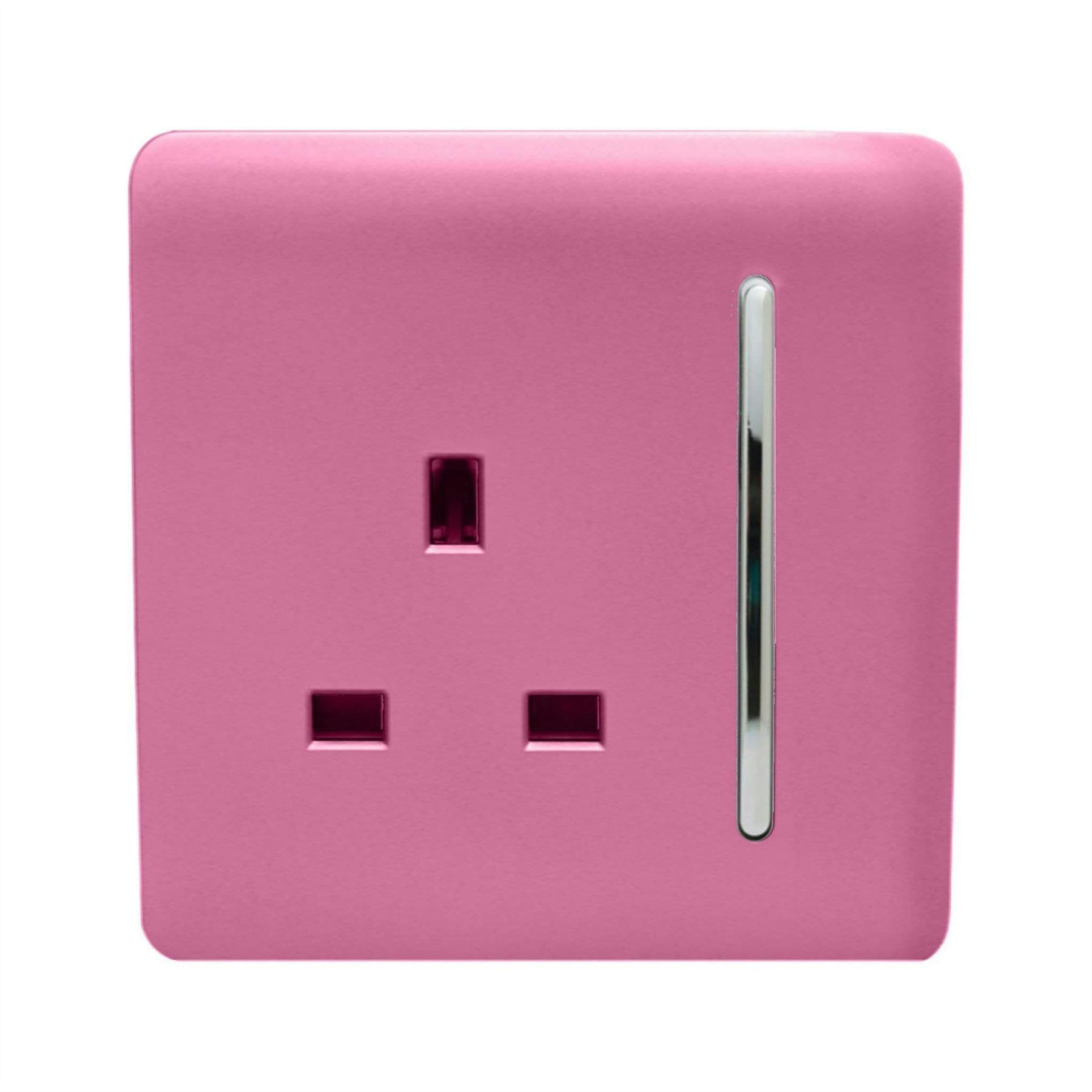 Trendi Switch 1 Gang 13 Amp Switched Plug Socket - Candy Pink - Image 7