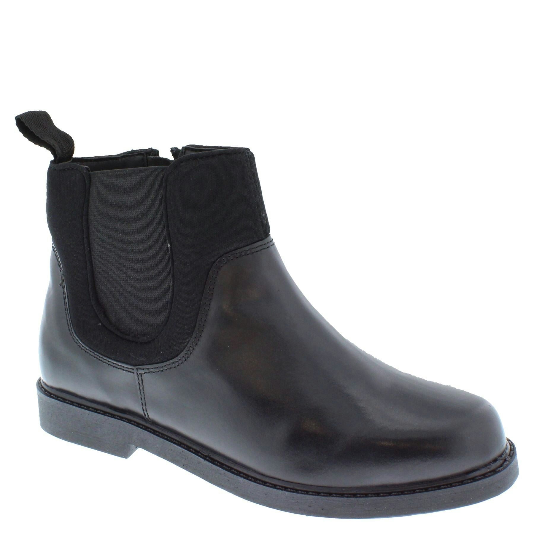 Frank James Boys Black Epsom Leather Neoprene Zip Up Chelsea Boots - 5 Uk - 5 Uk