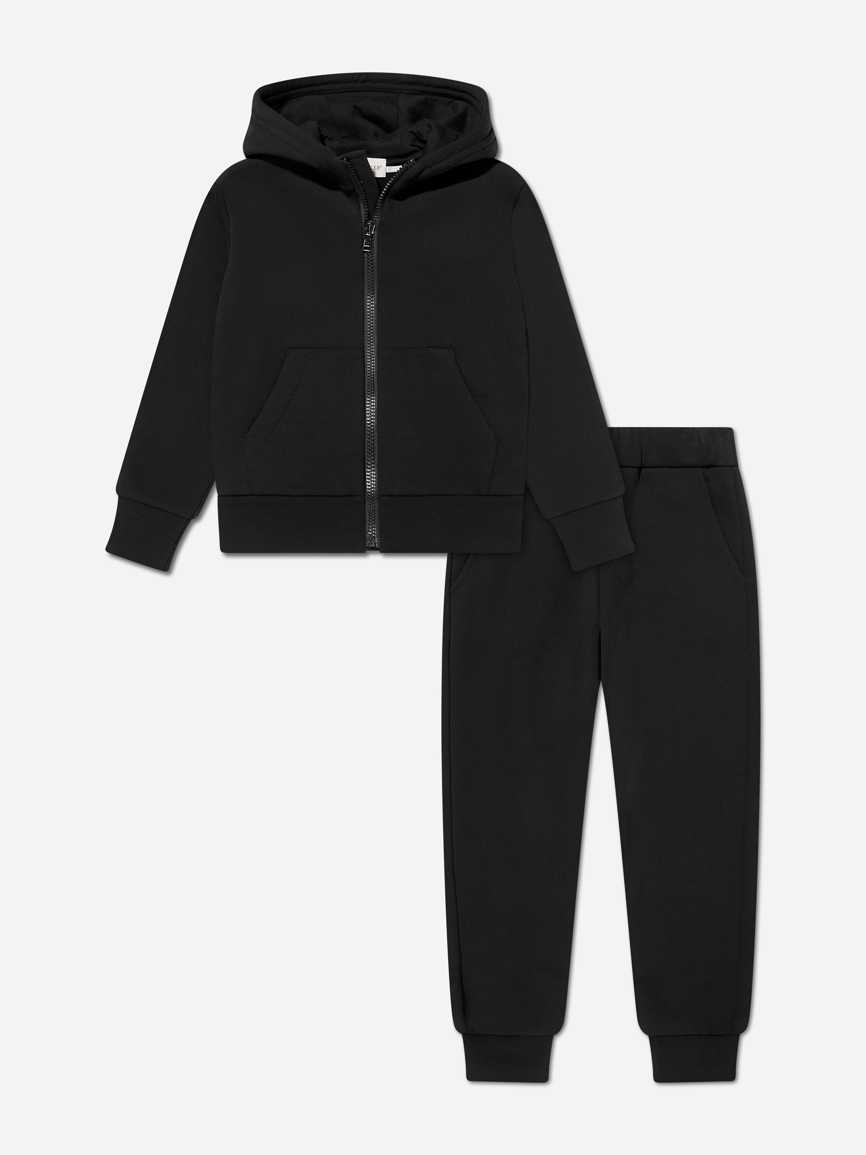 Moncler Enfant Boys Black Branded Tracksuit In - 12 Yrs