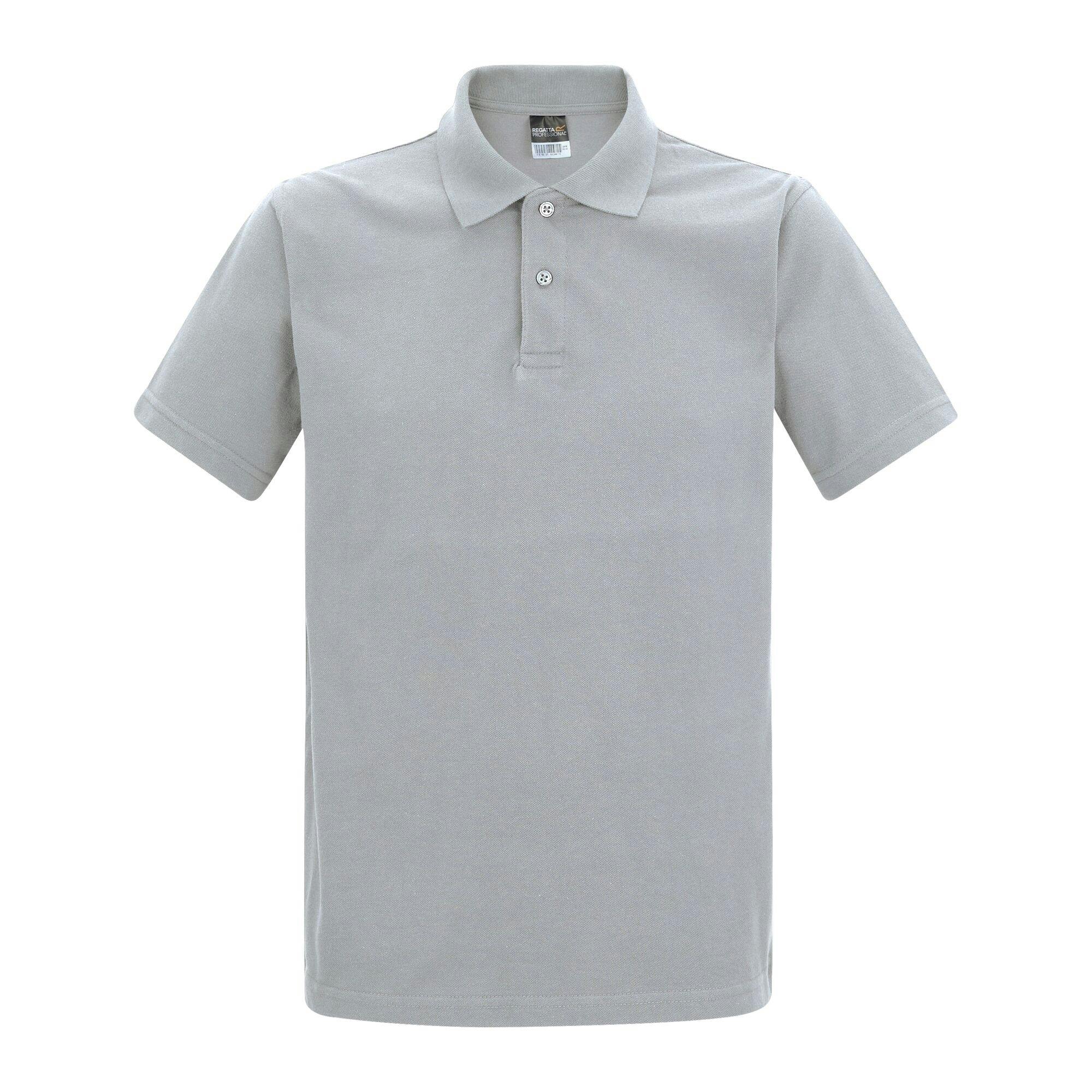 Regatta Men's Grey Professional Pique Polo Shirt - Heather - 4XL - Heather - 50% Cotton/50% Polyester