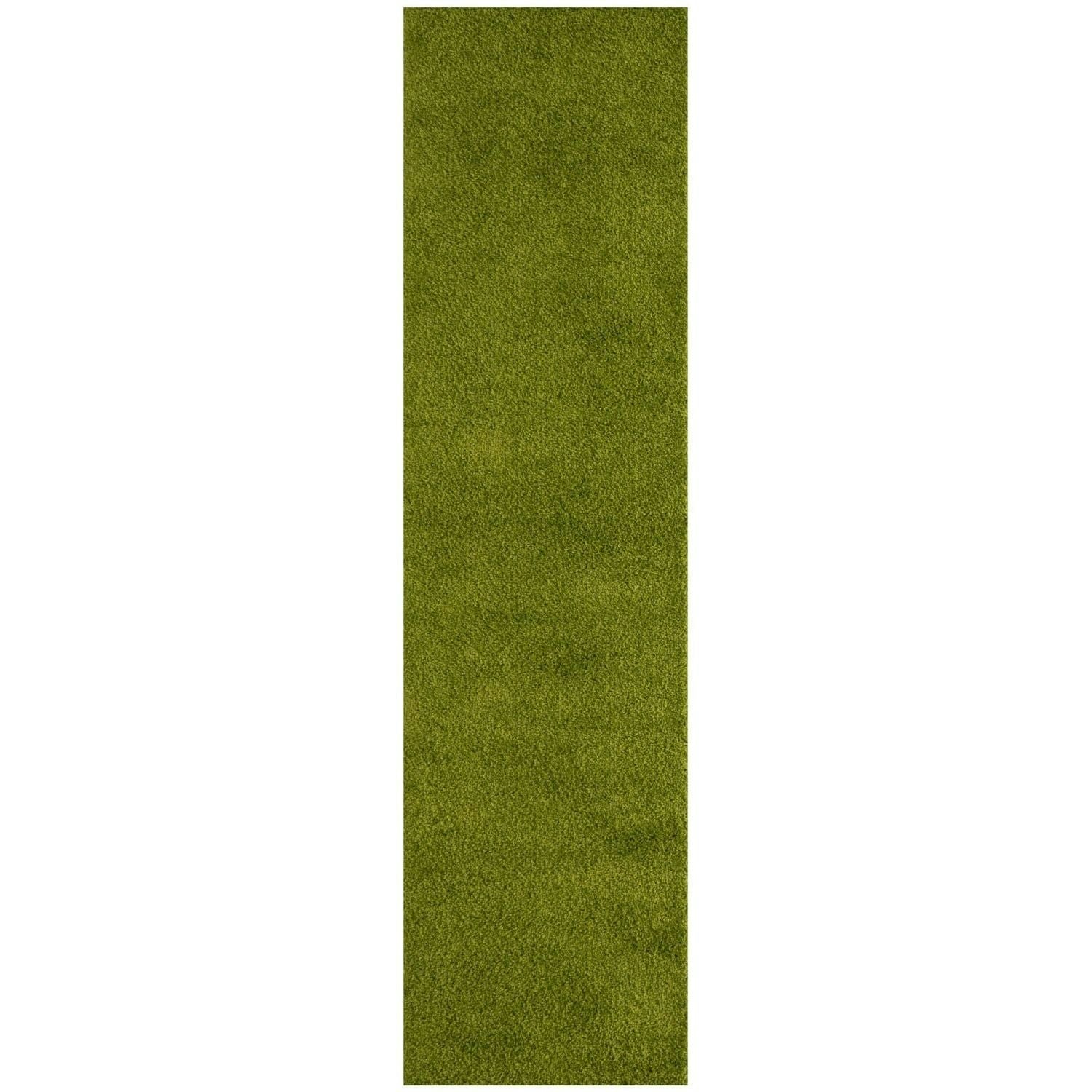 The Rugs Green Myshaggy Solid Rug - 80X300 Cm
