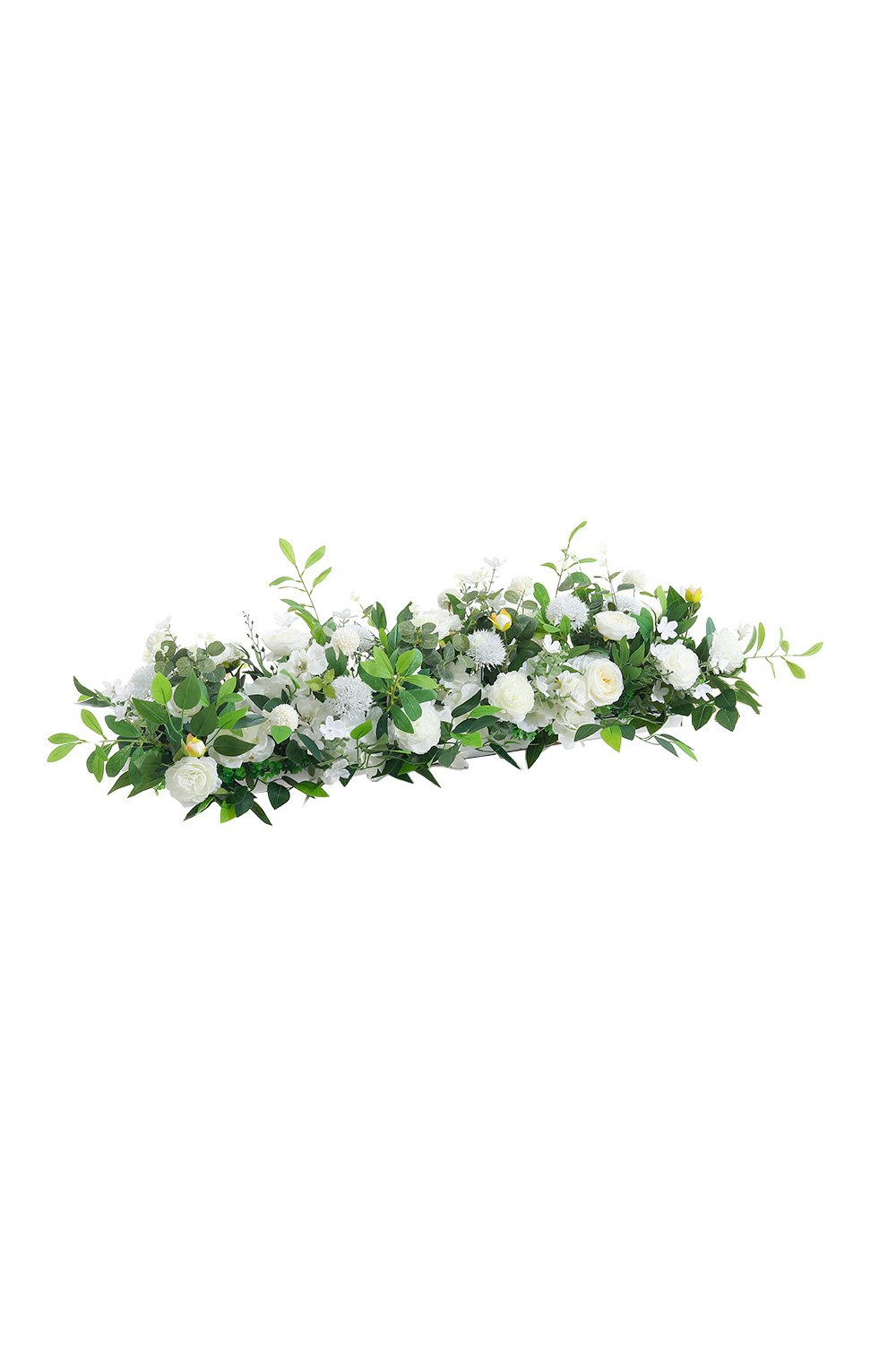 Living And Home White Artificial Peony Rose Silk Flower Row For Wedding Aisle Decor